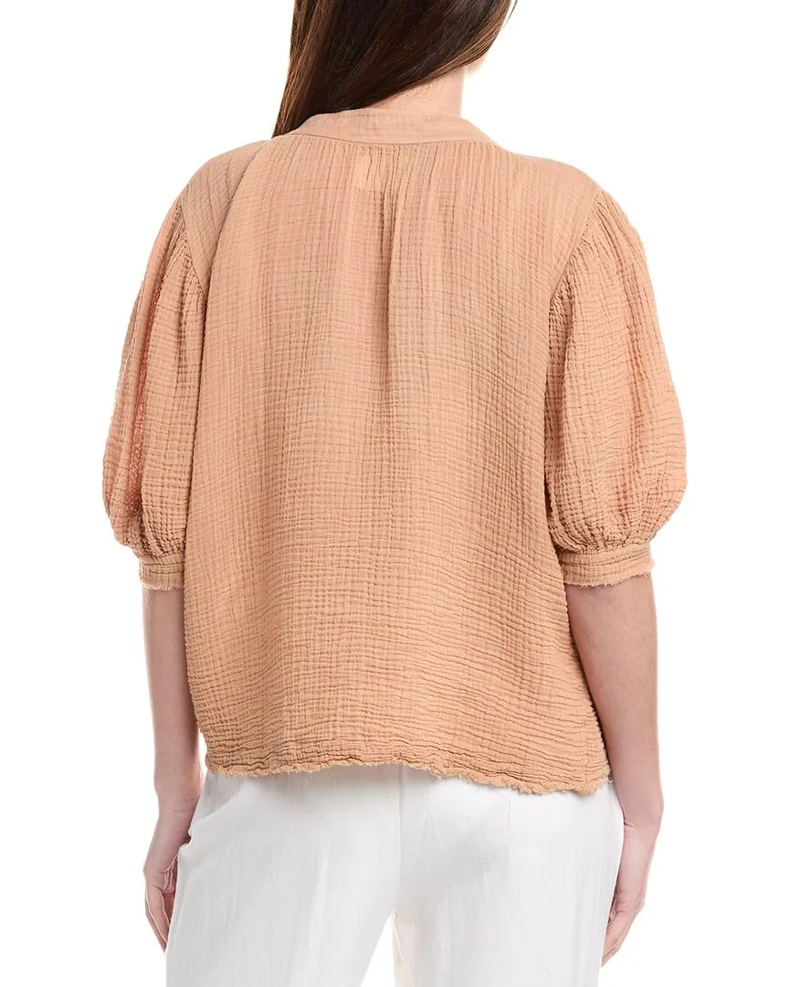 9seed Lightweight Gauze Dashiki Puff Sleeve Top