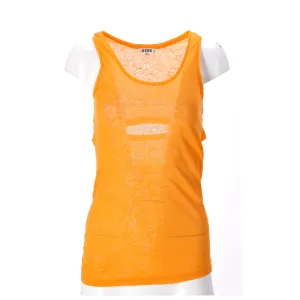 Acne Studios Beadu Cut Top in Orange Linen