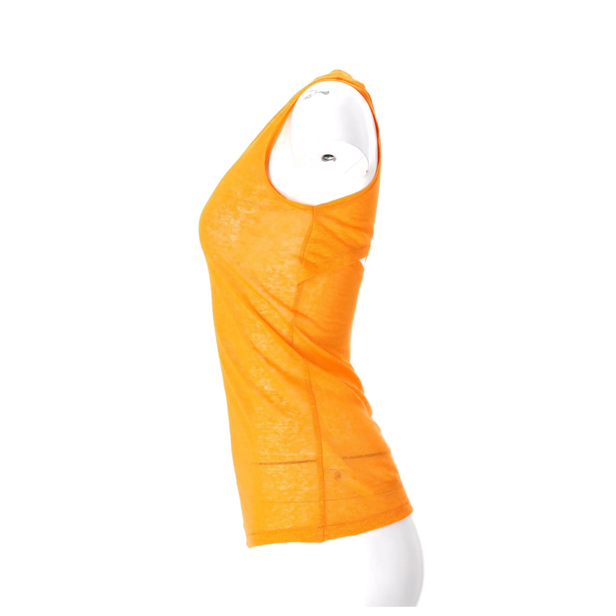 Acne Studios Beadu Cut Top in Orange Linen