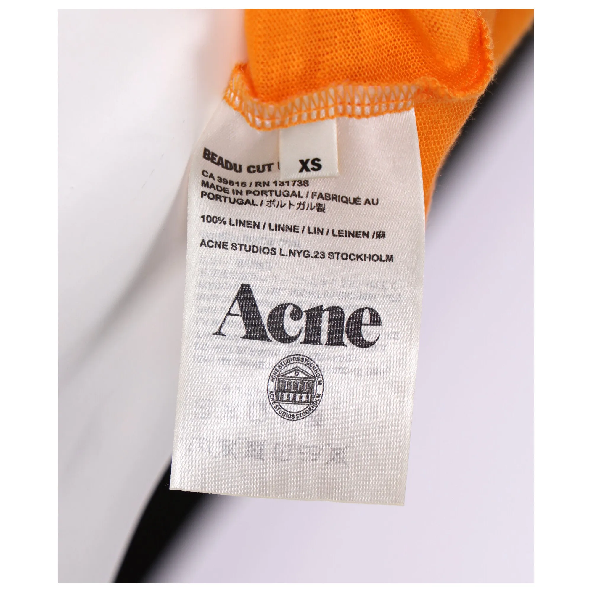 Acne Studios Beadu Cut Top in Orange Linen