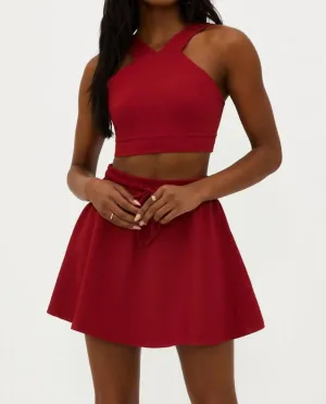 Adia Top In Red Waffle