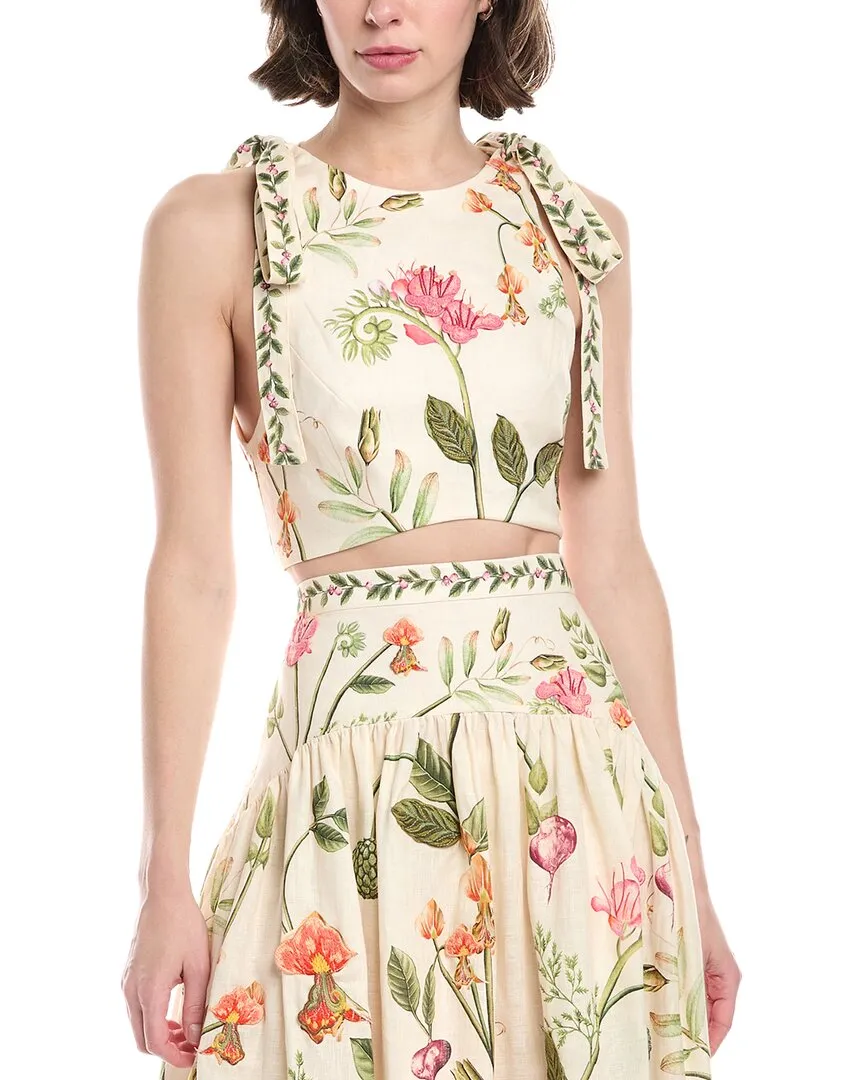 Agua by Agua Bendita Cultivo Linen Crop Top