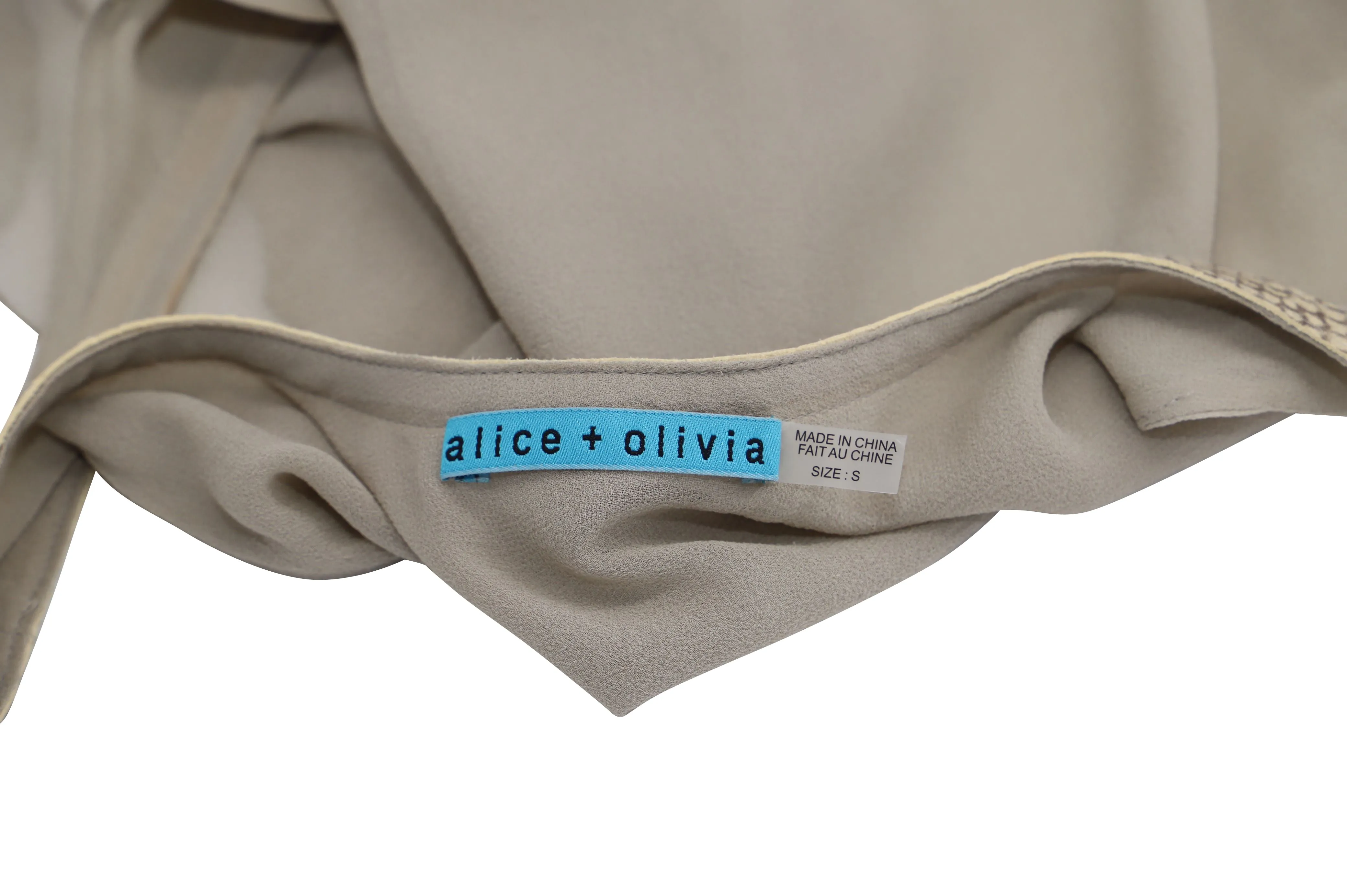 Alice   Olivia Chiffon Tank Top in Tan Silk