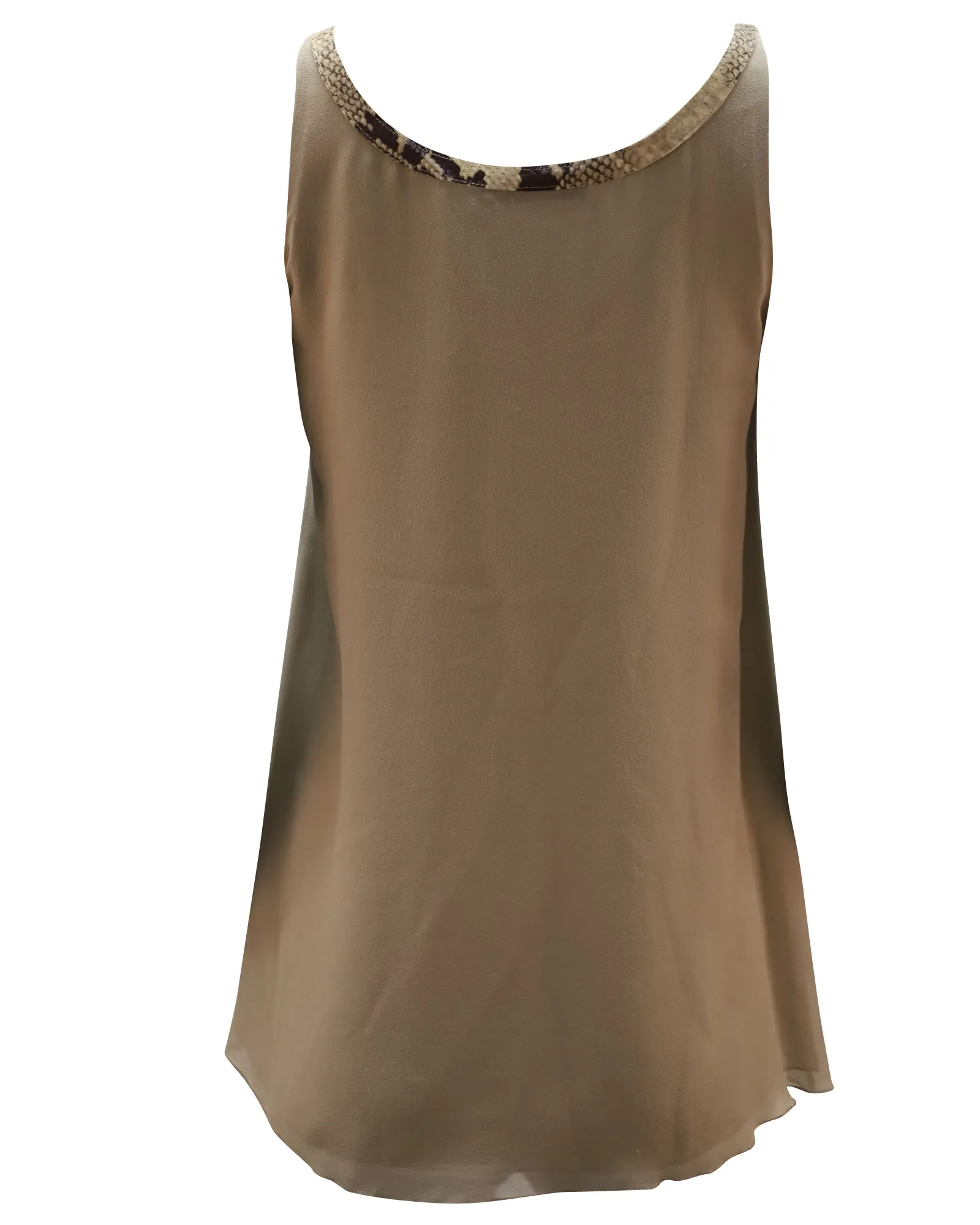 Alice   Olivia Chiffon Tank Top in Tan Silk