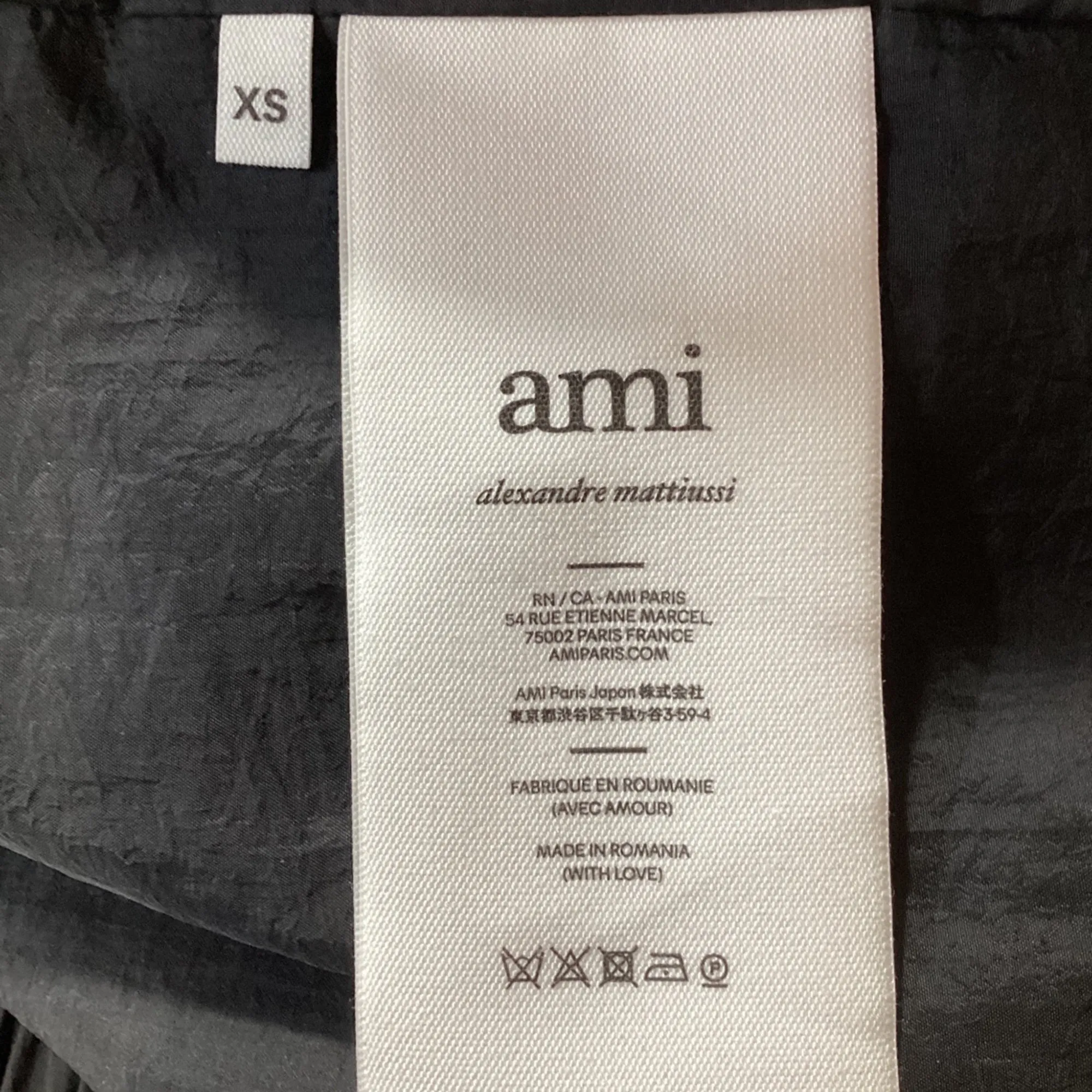 AMI Paris Ami de Cœur Windbreaker Jacket in Black Polyamide
