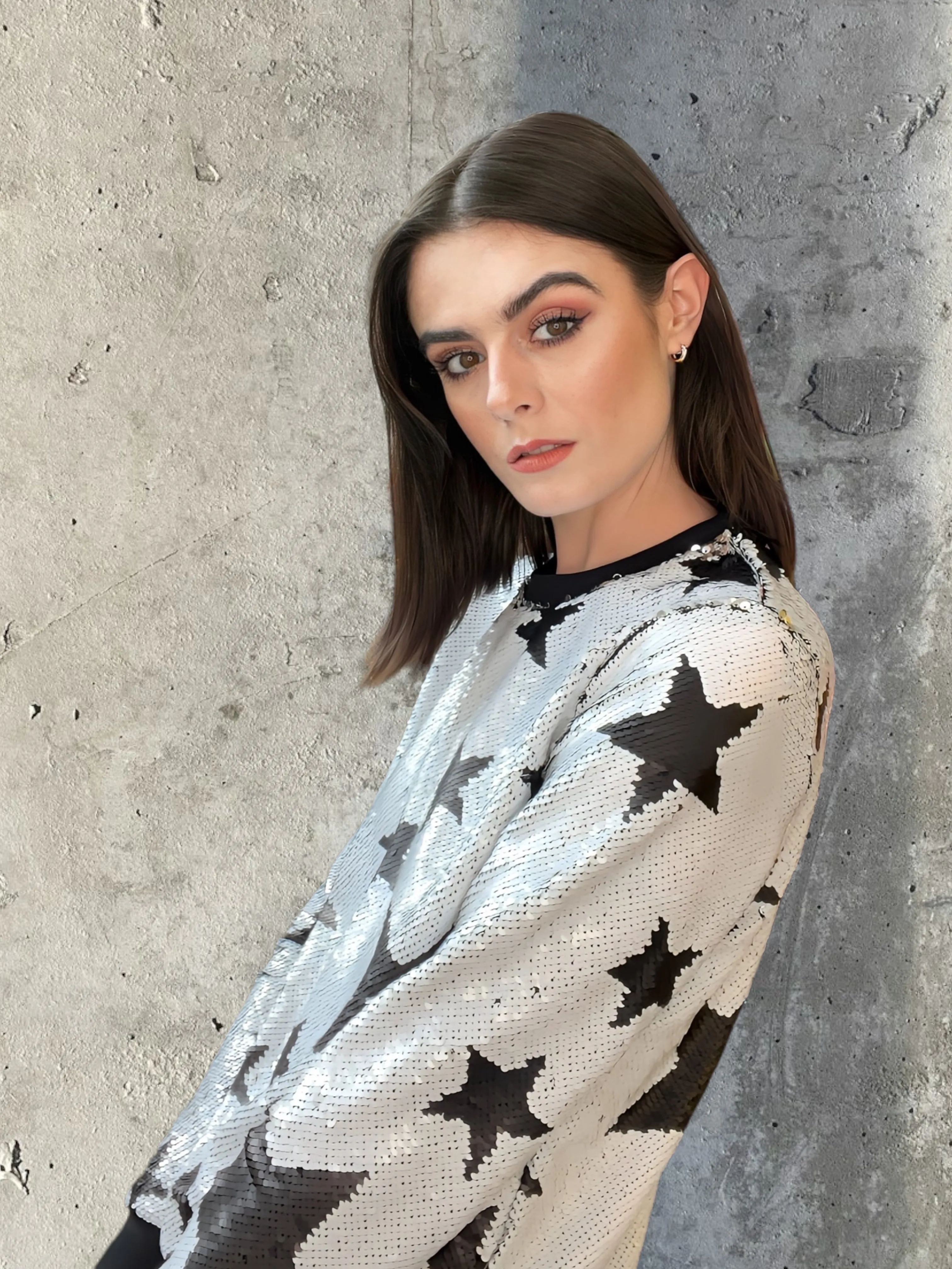 Any Old Iron Sparkle Star White Sweatshirt