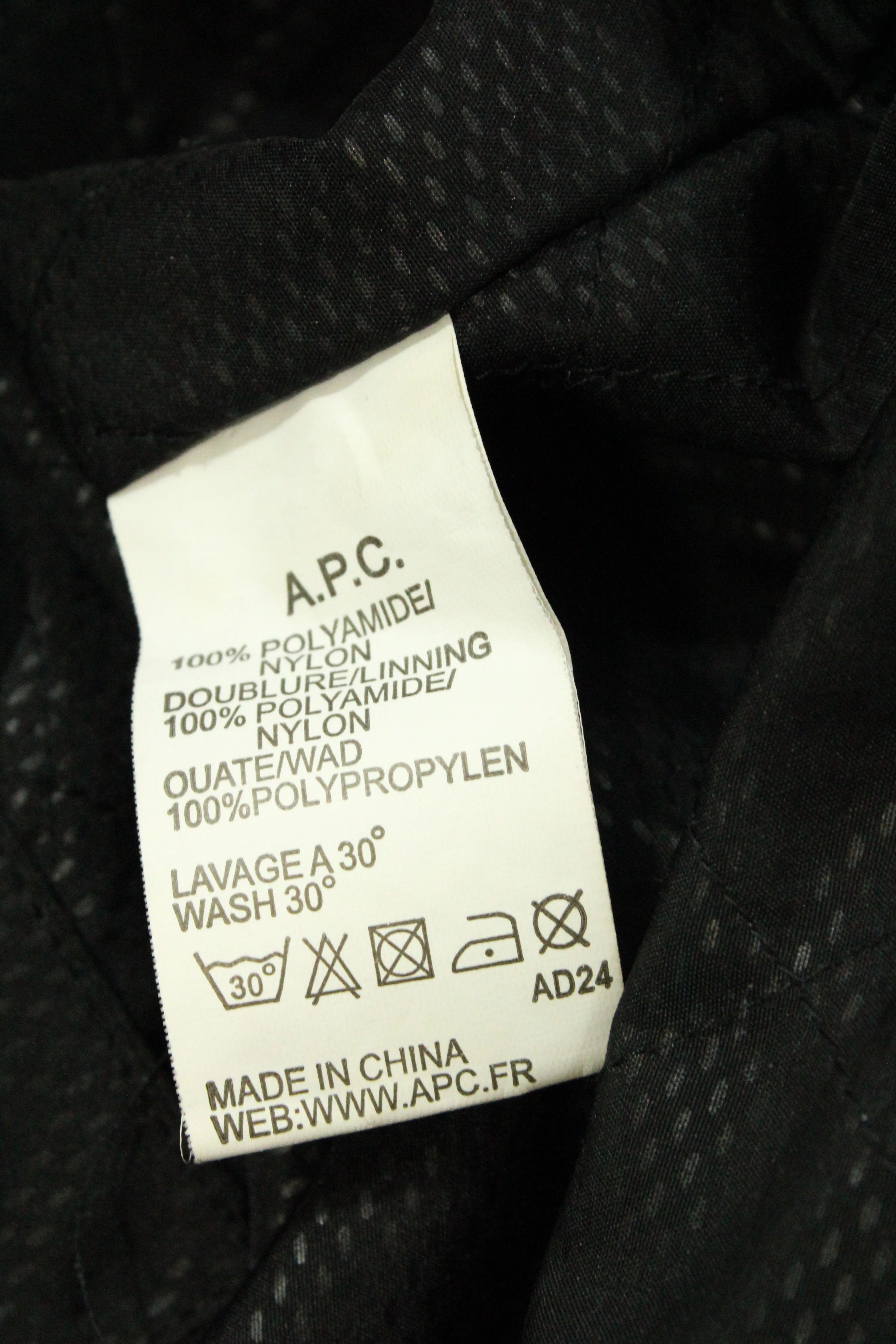 APC x KWay Windbreaker Jacket in Black Nylon