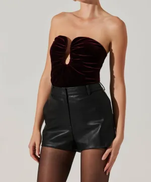 Arista Sweetheart Velvet Top In Plum