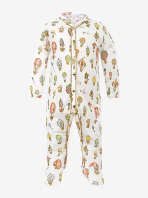 Atelier Choux Baby Hot Air Balloons Classic Playsuit in White