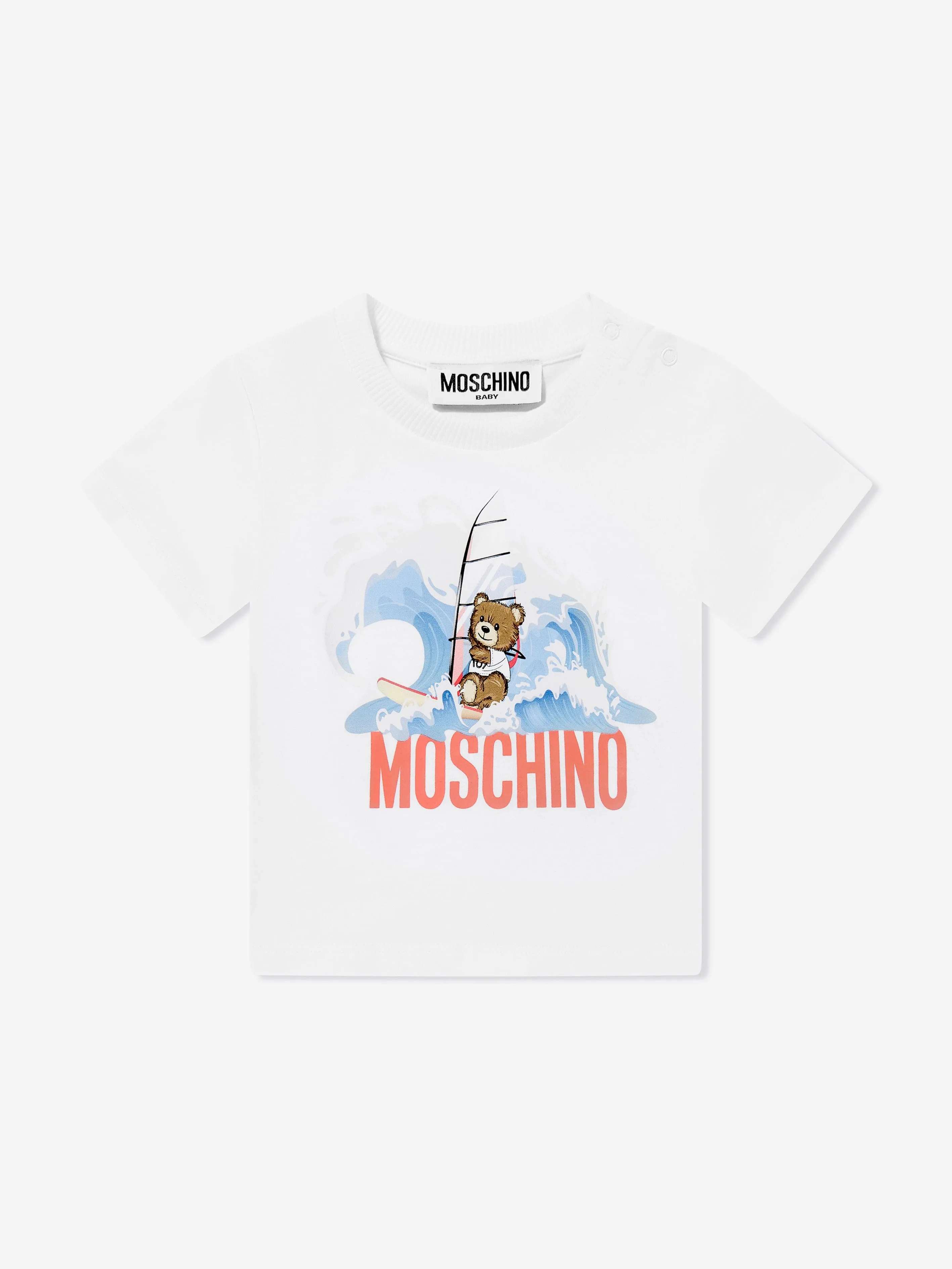Baby Boys Windsurfing Teddy T-Shirt in White
