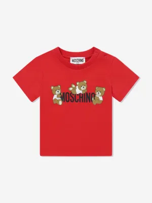 Baby Teddy Bear Logo T-Shirt in Red