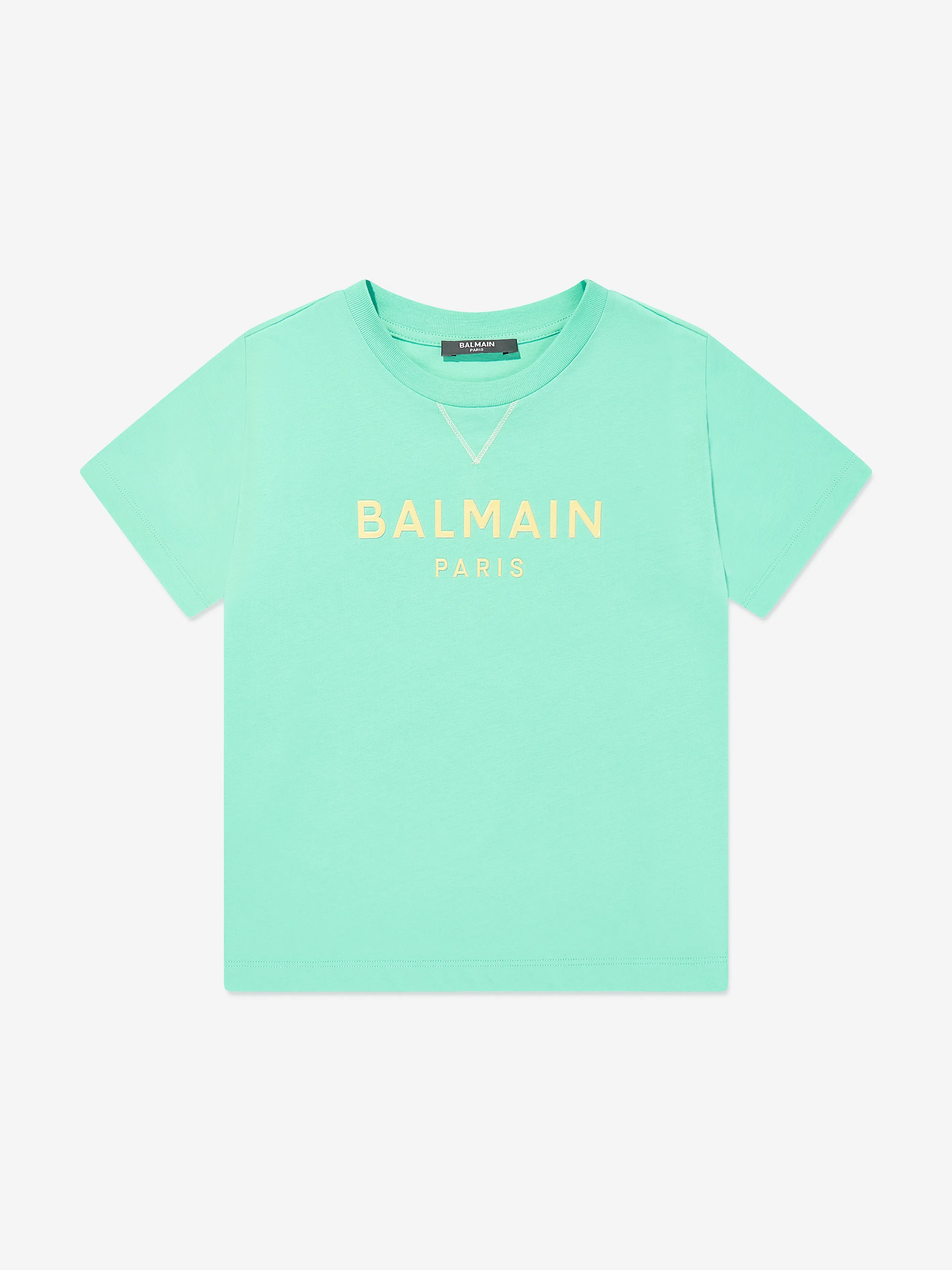 Balmain Kids Logo T-Shirt in Green