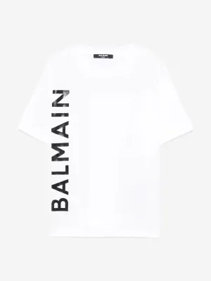 Balmain Kids Logo T-Shirt in White