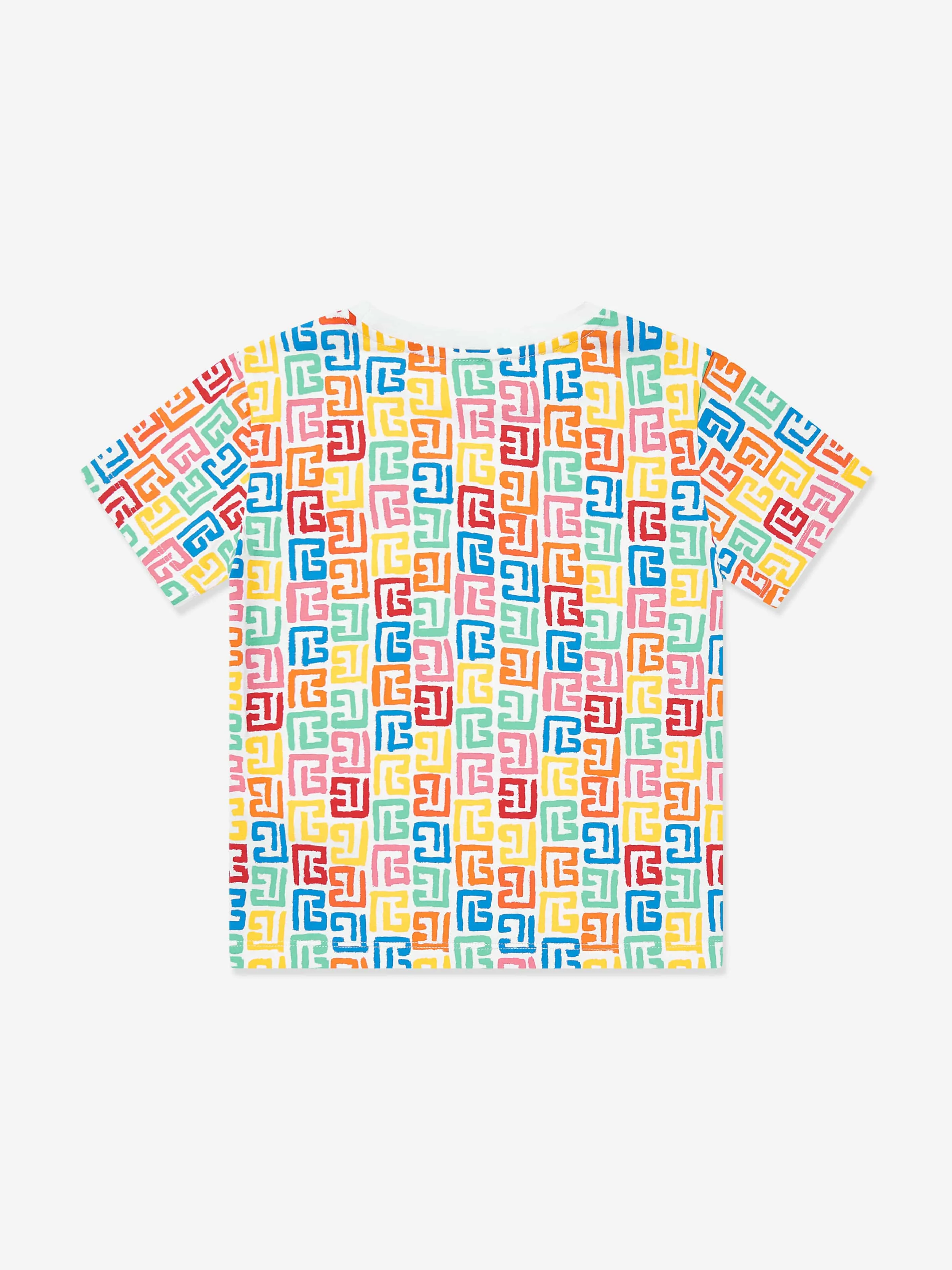 Balmain Kids Monogram Logo T-Shirt in Multicolour