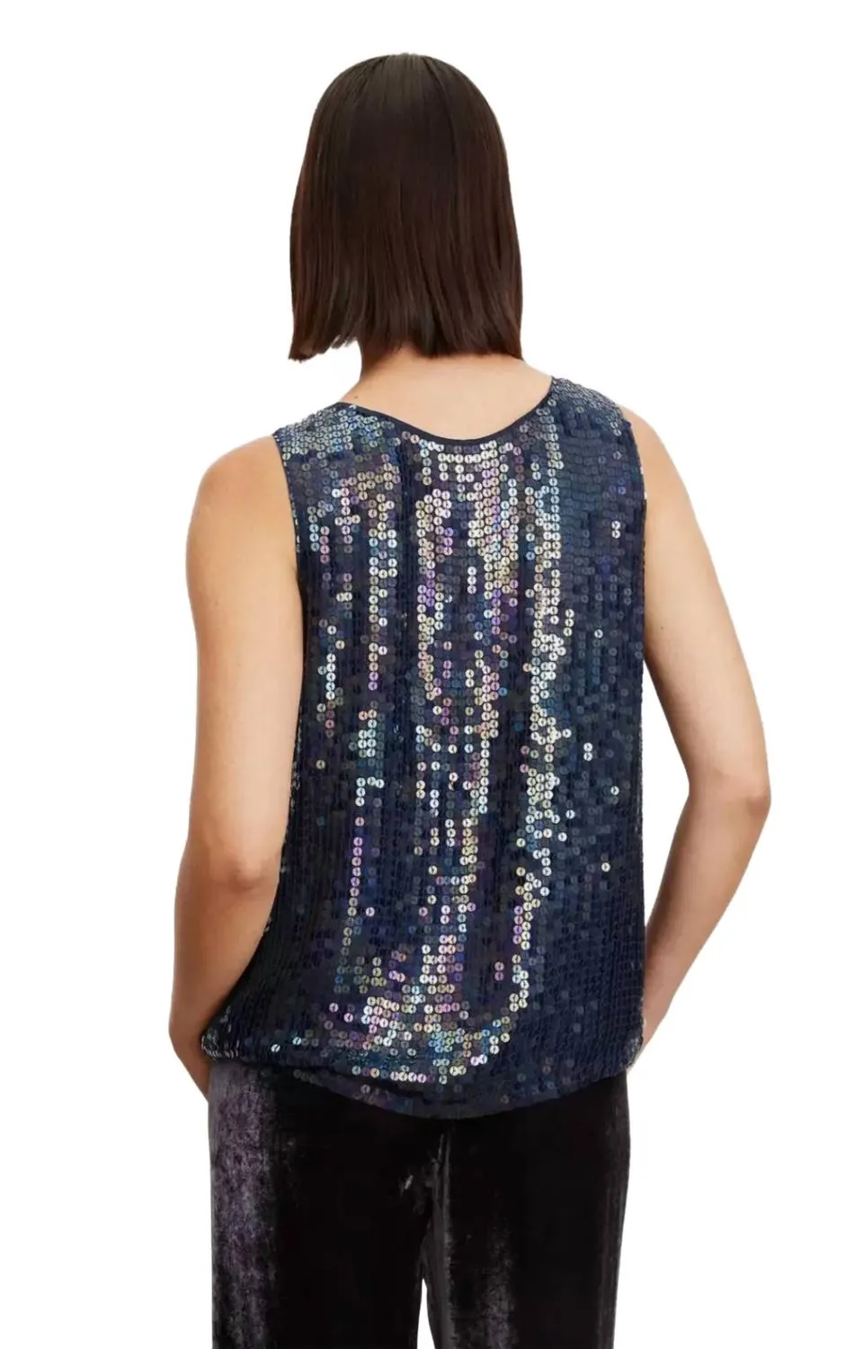 Behati Low Neck Tank Top In Baltic