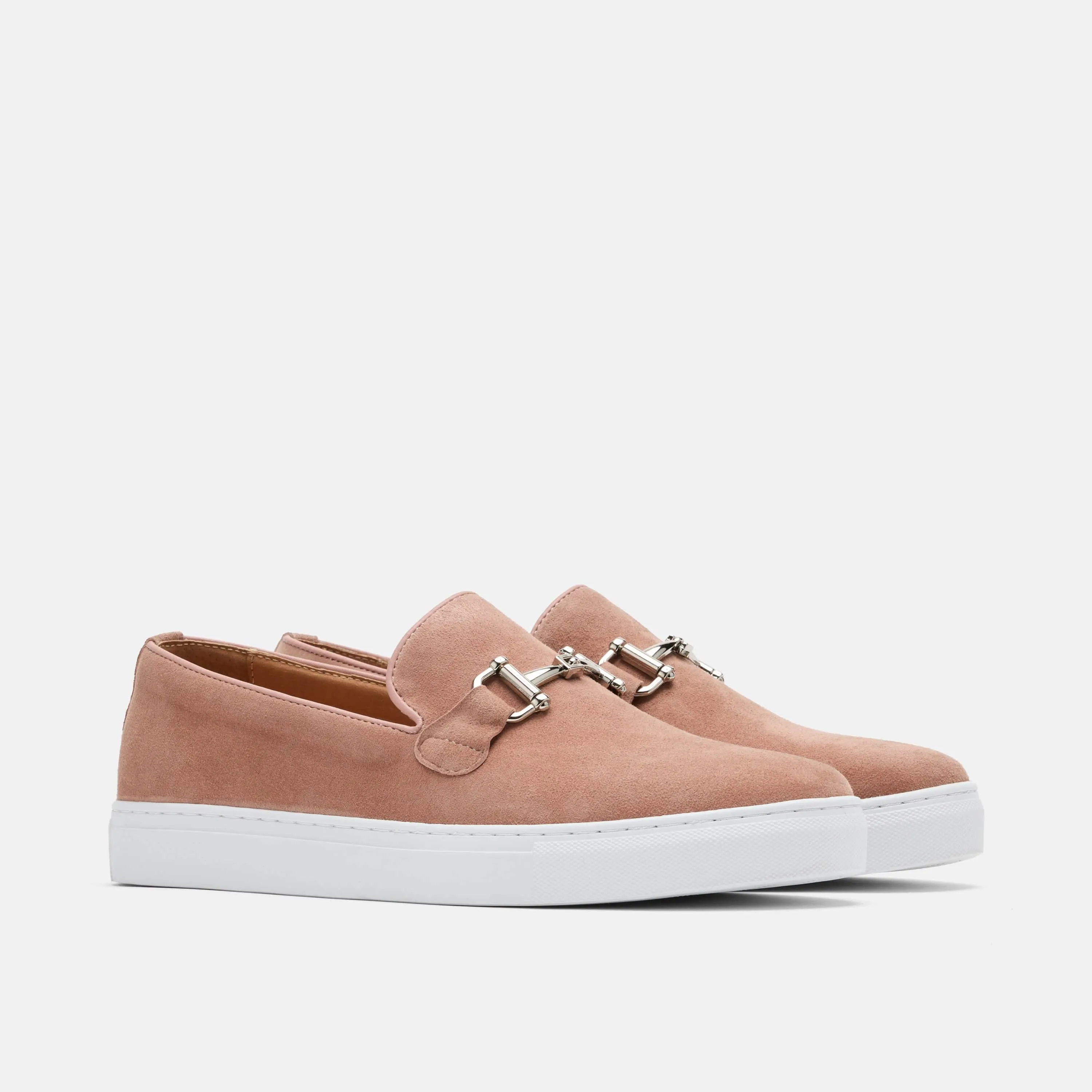 Boardwalk Salmon Suede Horse-Bit Sneakers