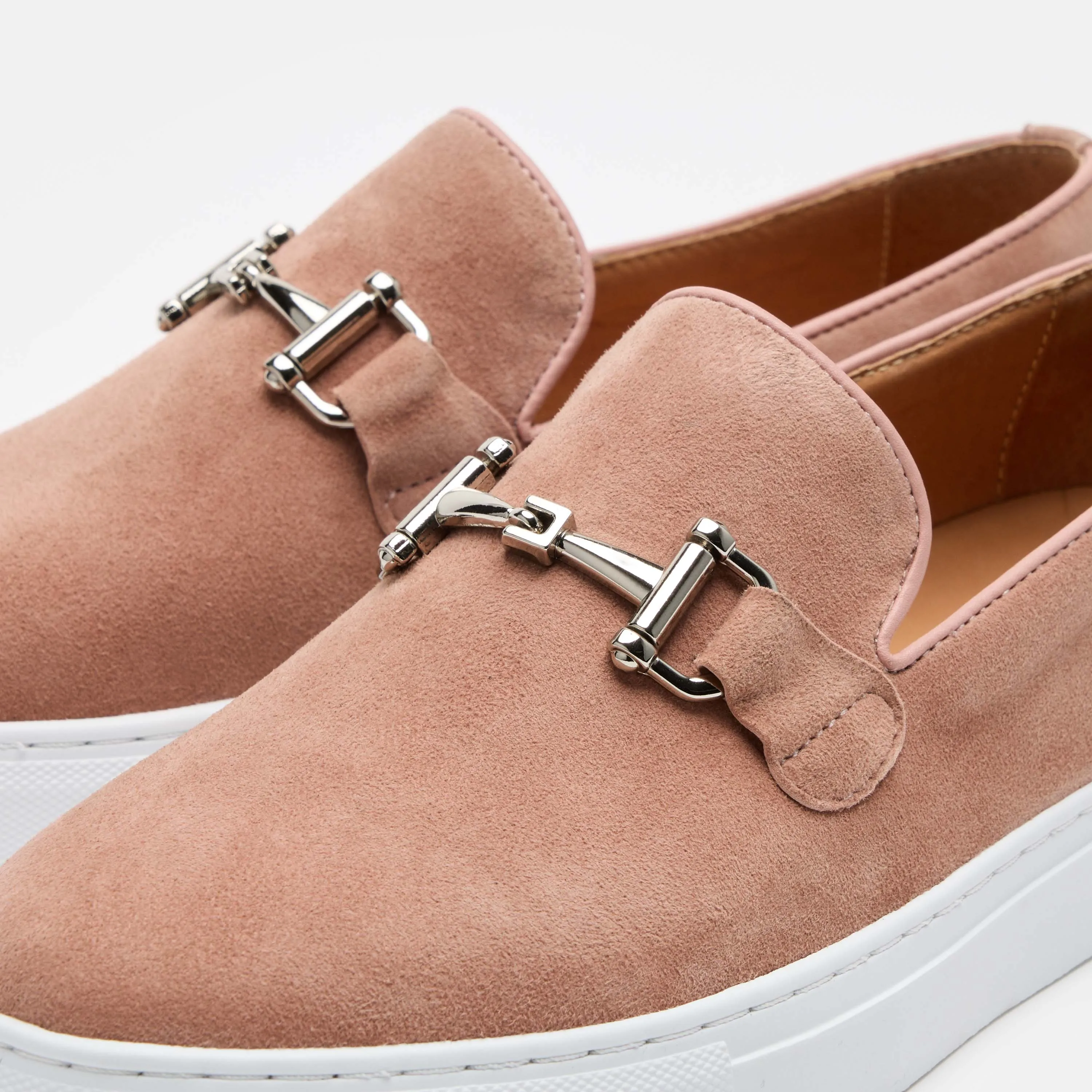 Boardwalk Salmon Suede Horse-Bit Sneakers