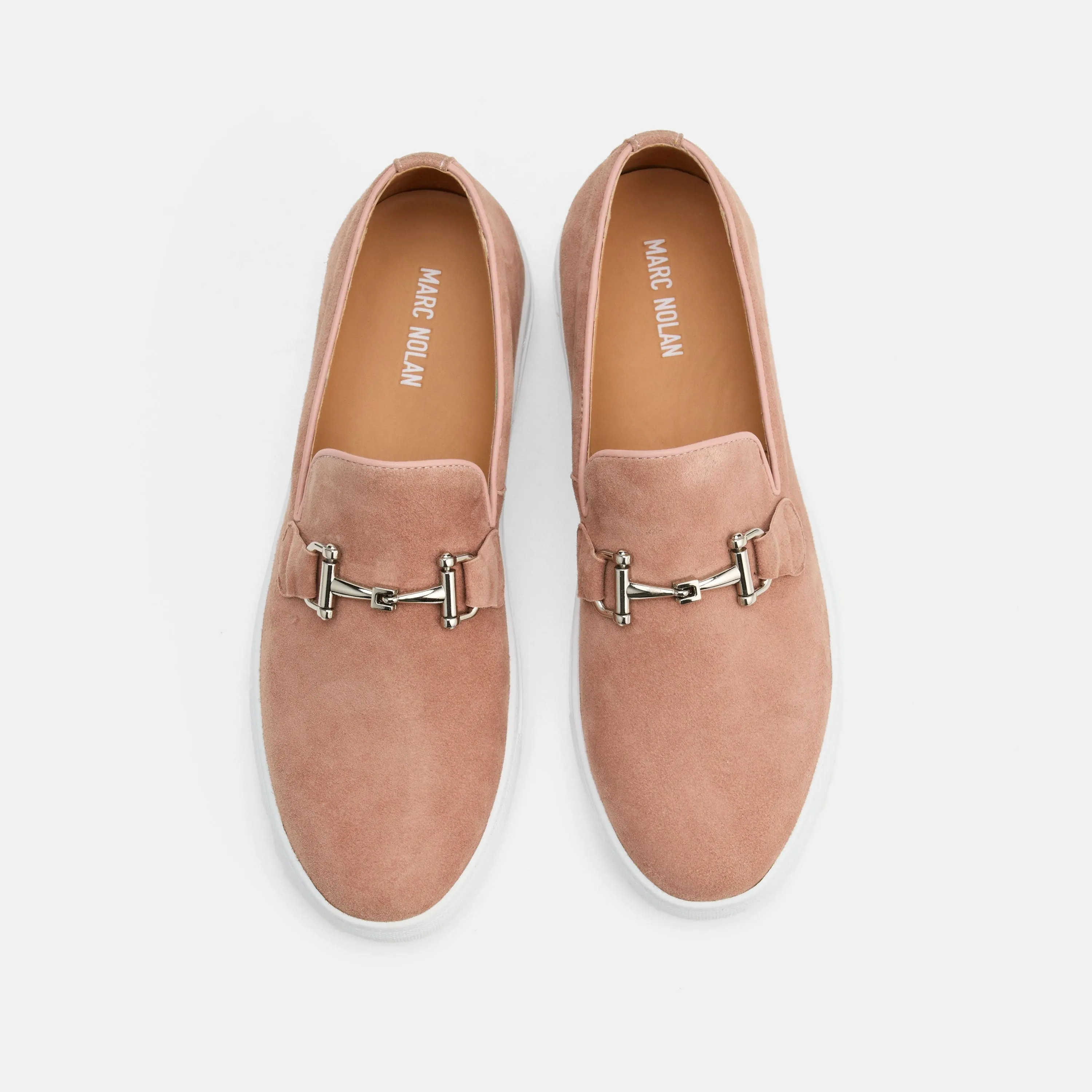 Boardwalk Salmon Suede Horse-Bit Sneakers