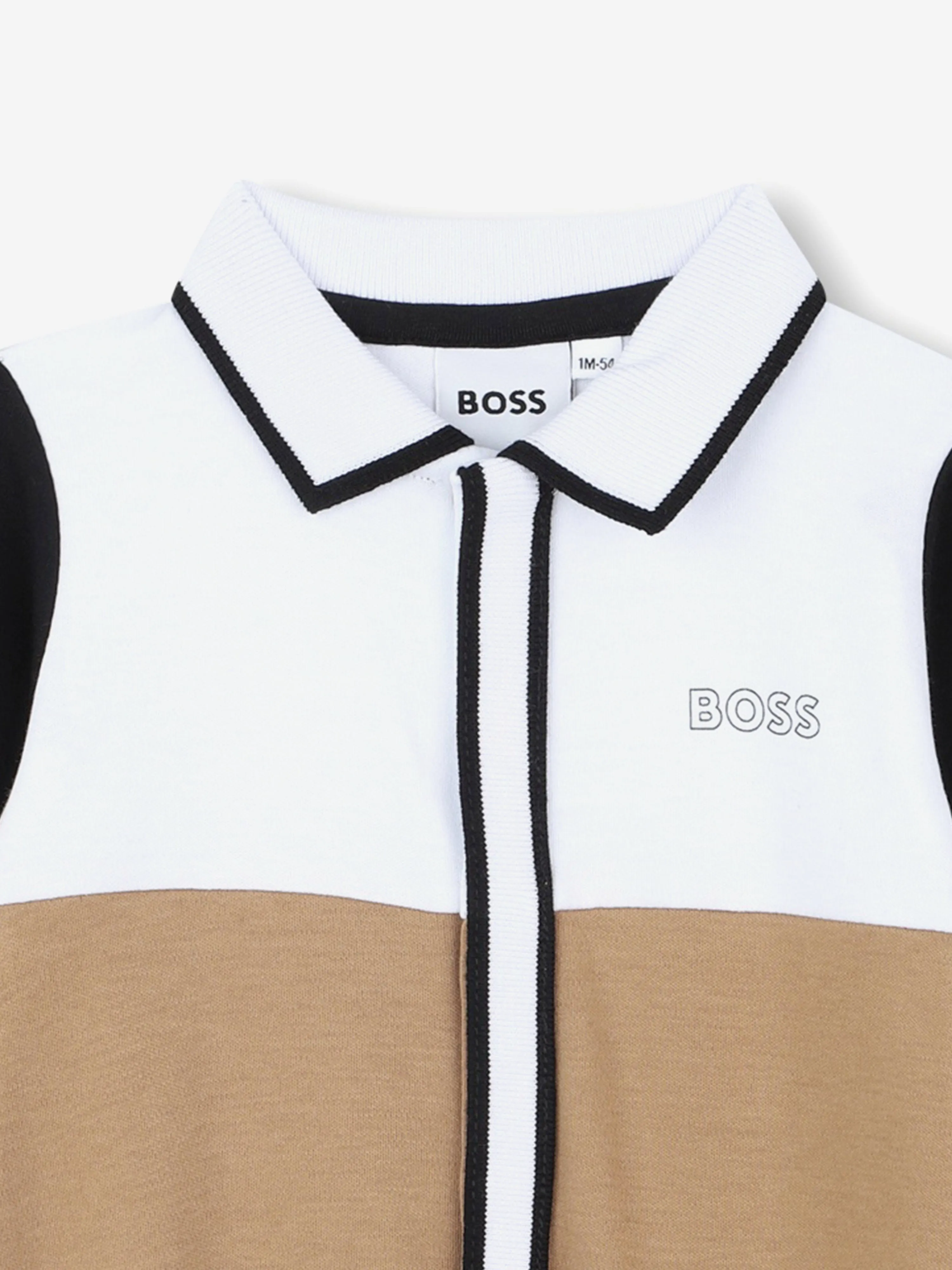 BOSS Baby Boys Colourblock Babygrow in Brown