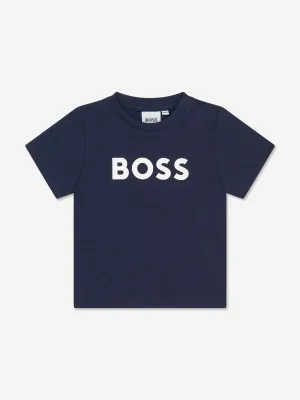 BOSS Baby Boys Logo T-Shirt in Navy