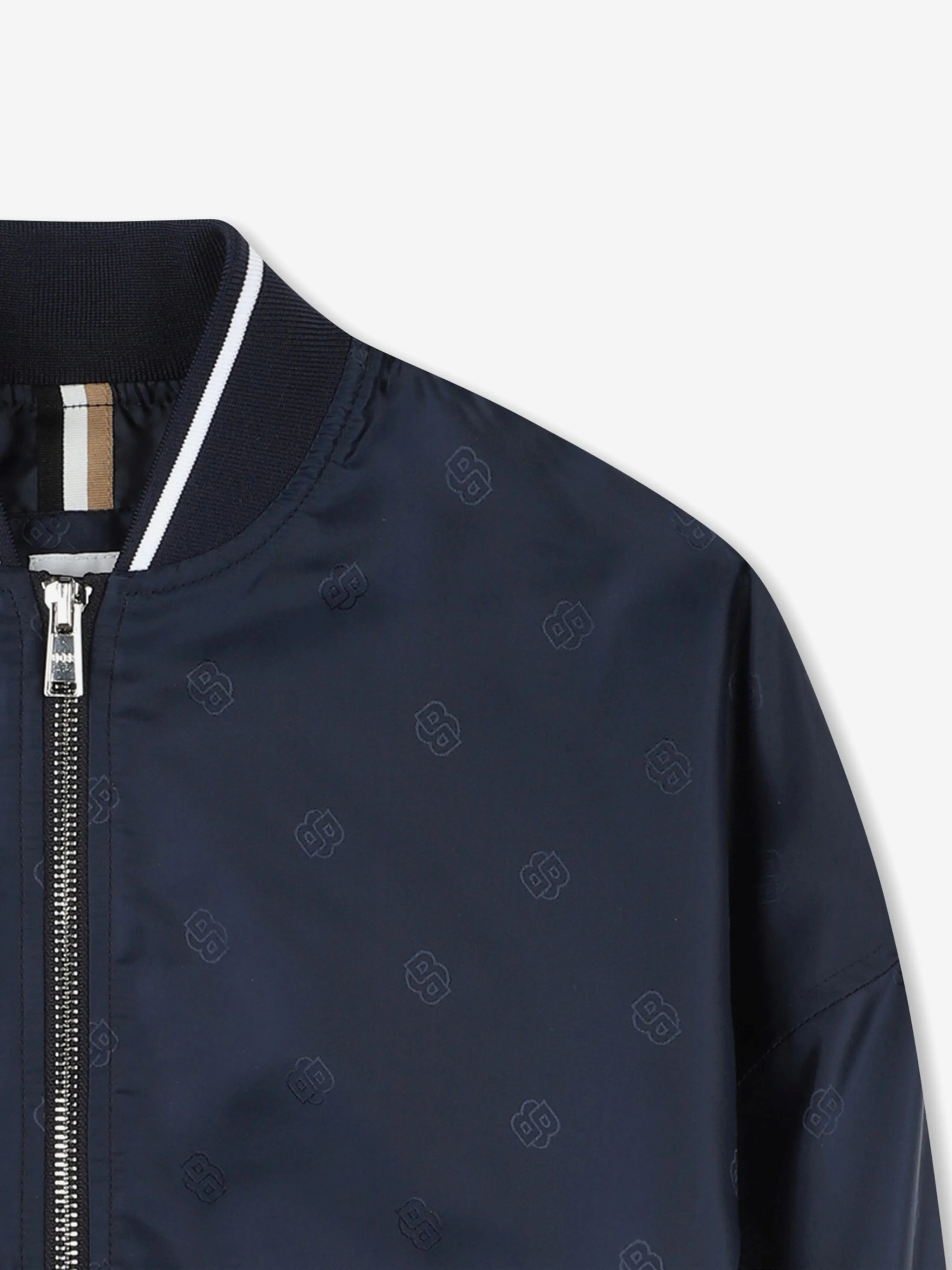 BOSS Boys Double B Jacquard Jacket in Navy
