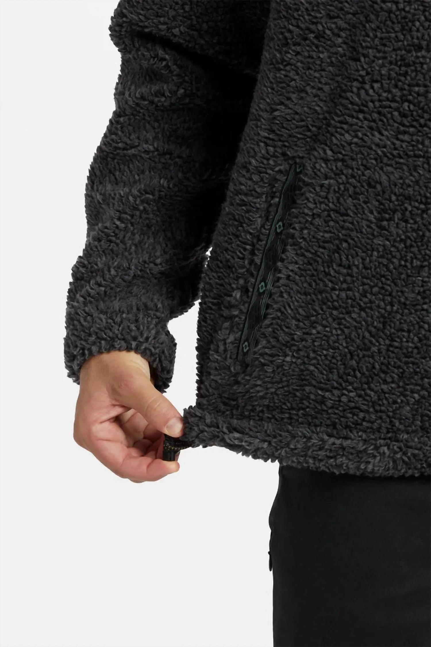 Boundary Tombstone Fleece Jacket In Black Heather