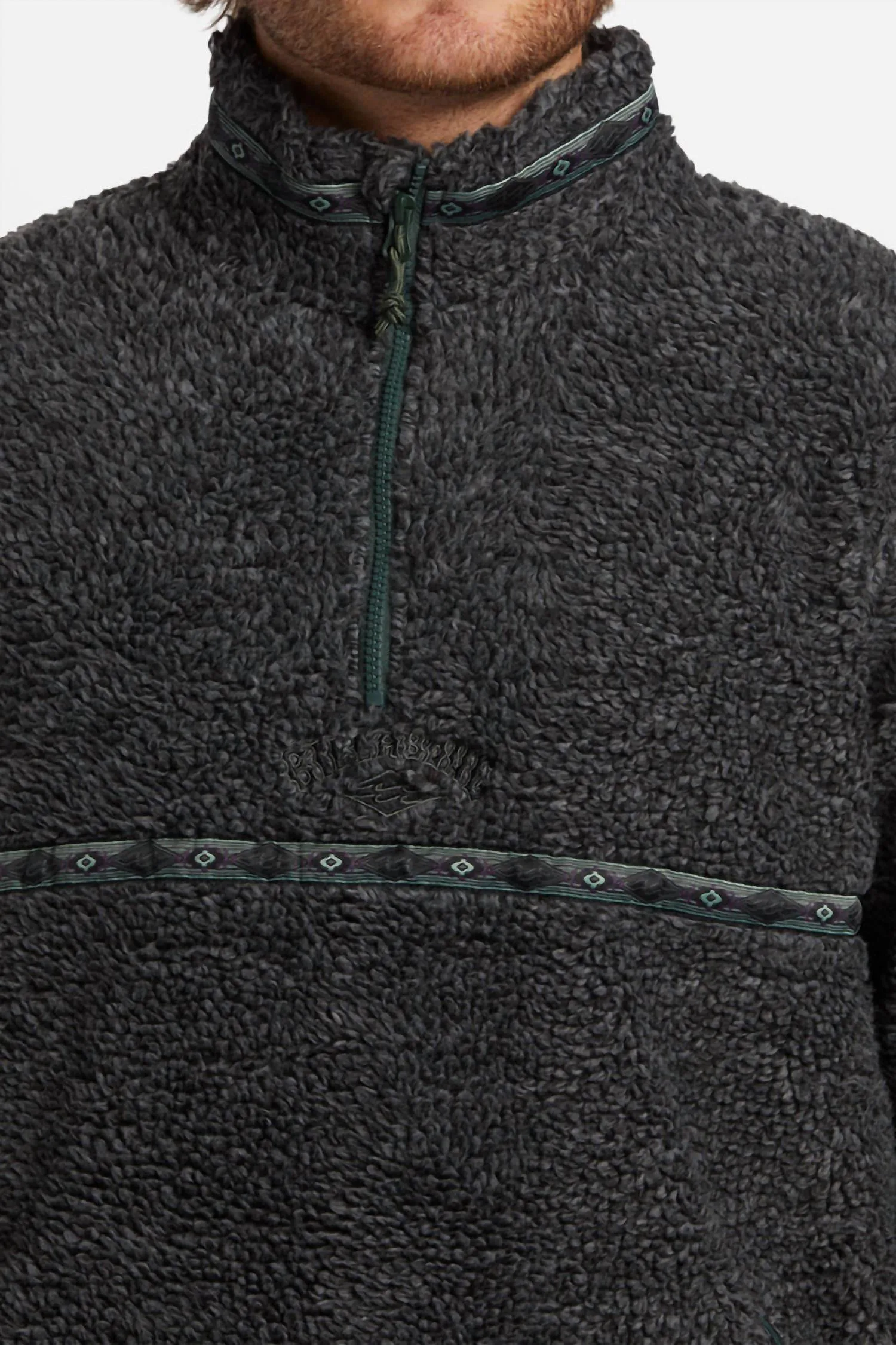 Boundary Tombstone Fleece Jacket In Black Heather