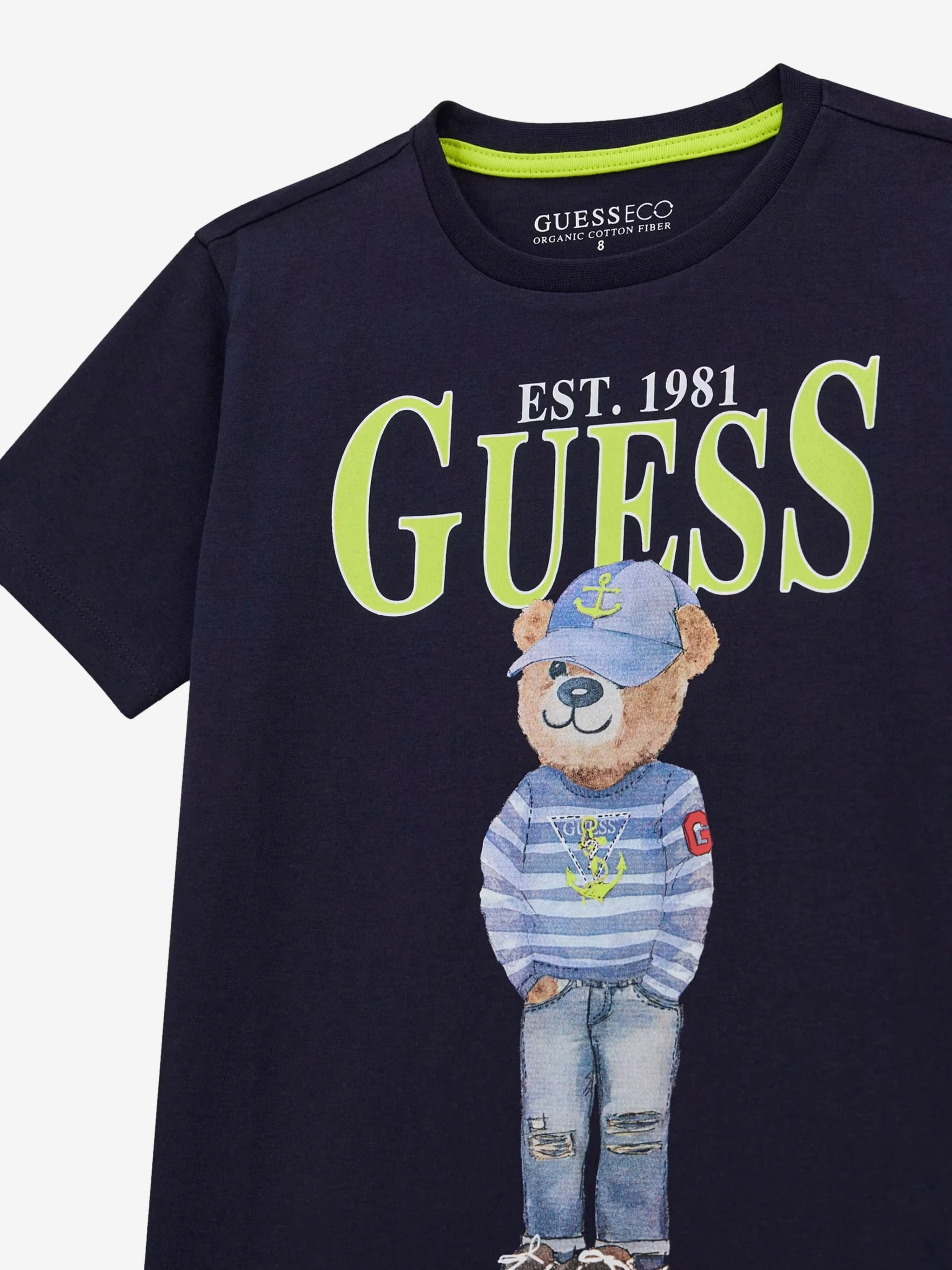 Boys Bear T-Shirt in Navy