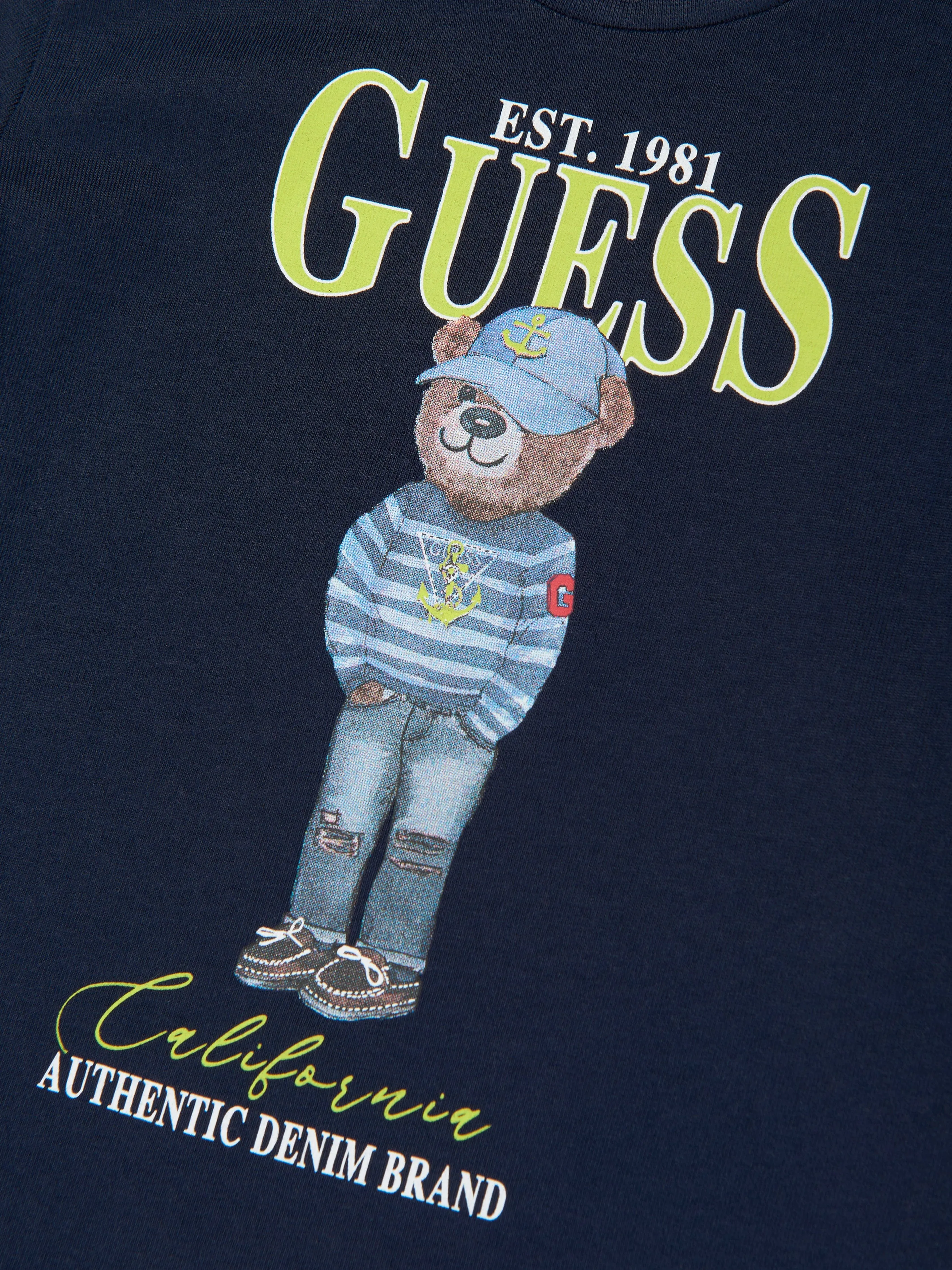 Boys Bear T-Shirt in Navy