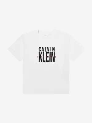 Boys Bold CKJ Graphic T-Shirt in White