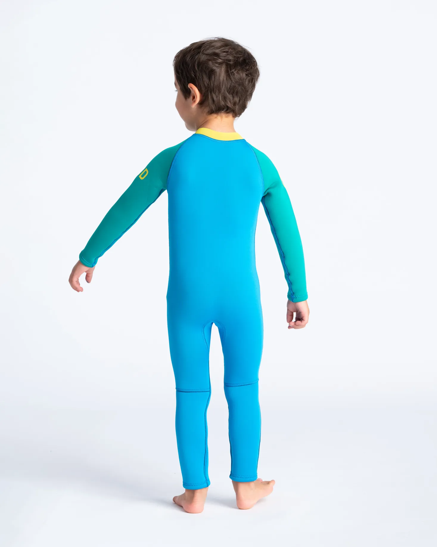 Boys C-Kid Baby Wetsuit in Cyan, Green & Aurora Yellow