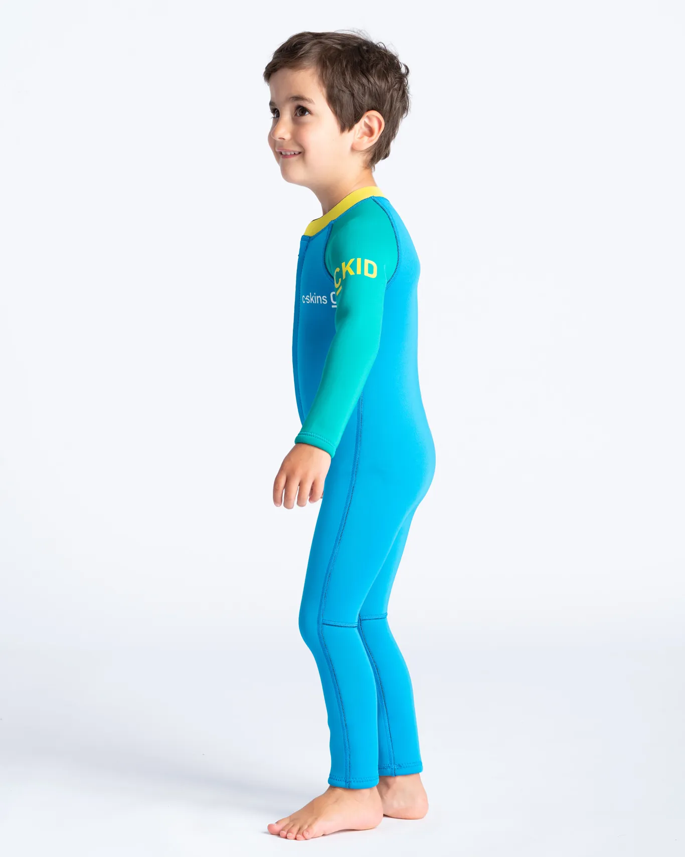 Boys C-Kid Baby Wetsuit in Cyan, Green & Aurora Yellow