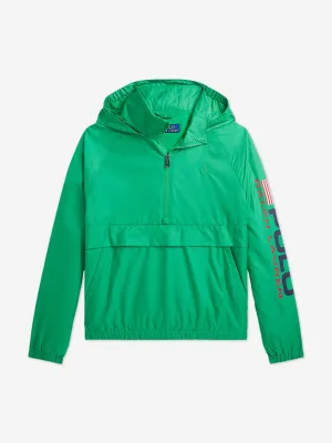 Boys Casey Half Zip Windbreaker in Green