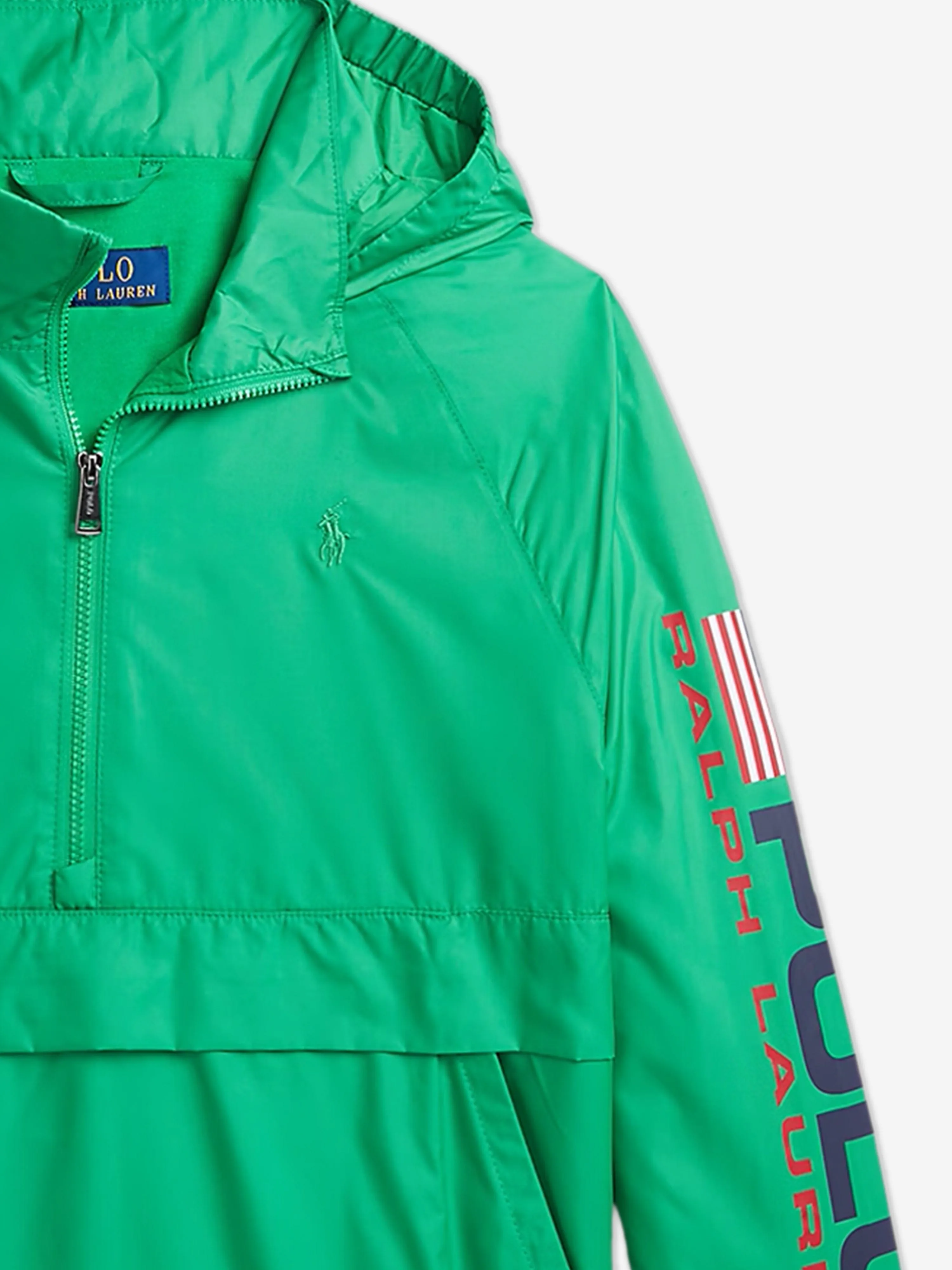 Boys Casey Half Zip Windbreaker in Green