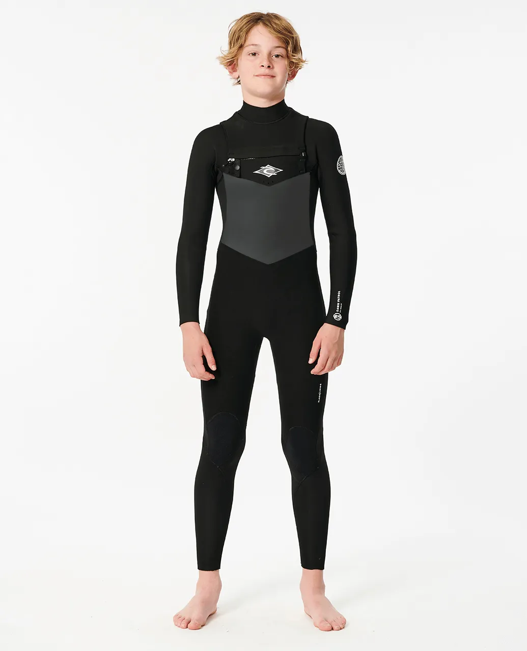 Boys Dawn Patrol 5/3mm Chest Zip Wetsuit in Black