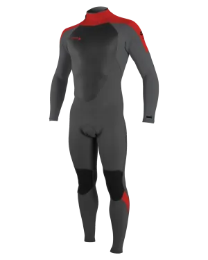 Boys Epic 5/4mm Back Zip Wetsuit in Graphite, Smoke, Red & Red