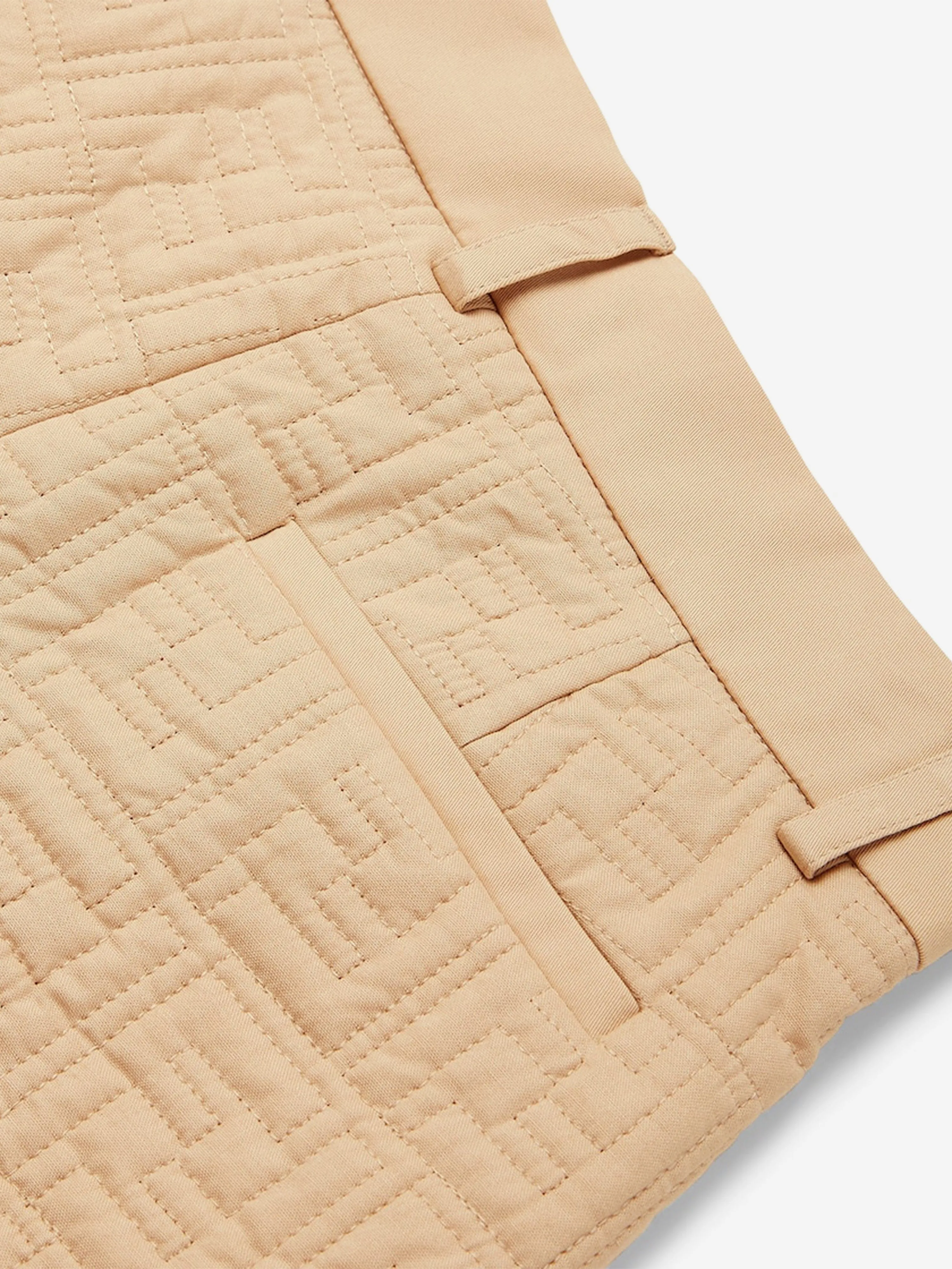 Boys FF Quilted Shorts in Beige