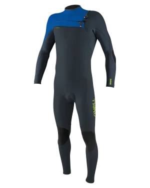 Boys HyperFreak 4/3mm  Chest Zip Wetsuit in Dark Orion, Deep Sea & Copen Blue