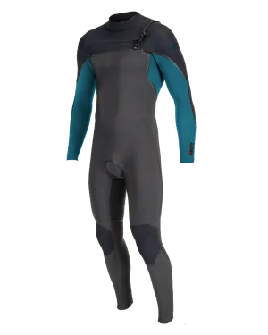 Boys Hyperfreak Fire 4/3mm  Chest Zip Wetsuit in Midnight, Black & Tidepool