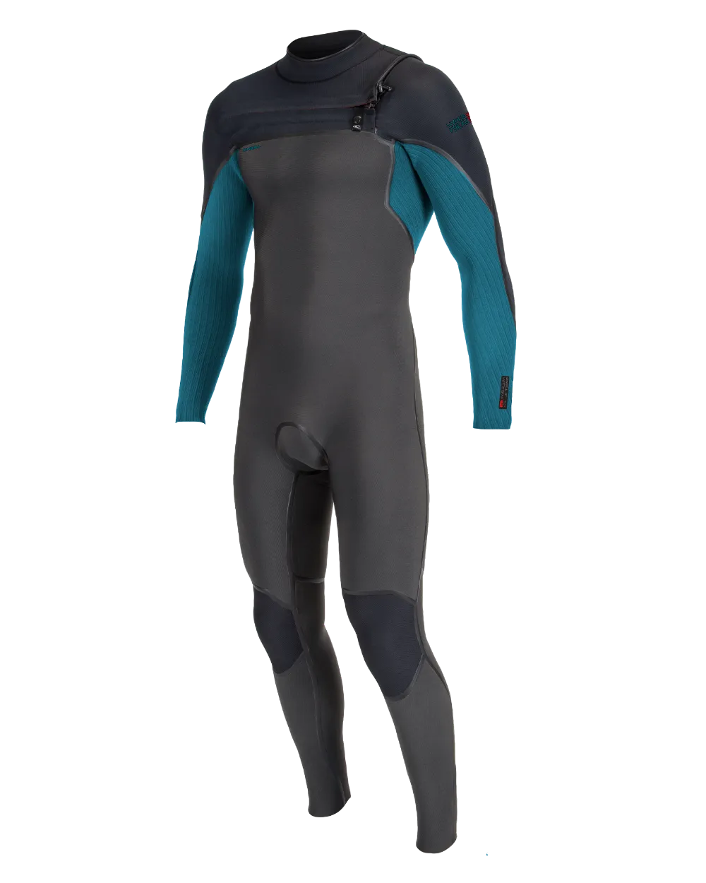 Boys Hyperfreak Fire 4/3mm  Chest Zip Wetsuit in Midnight, Black & Tidepool