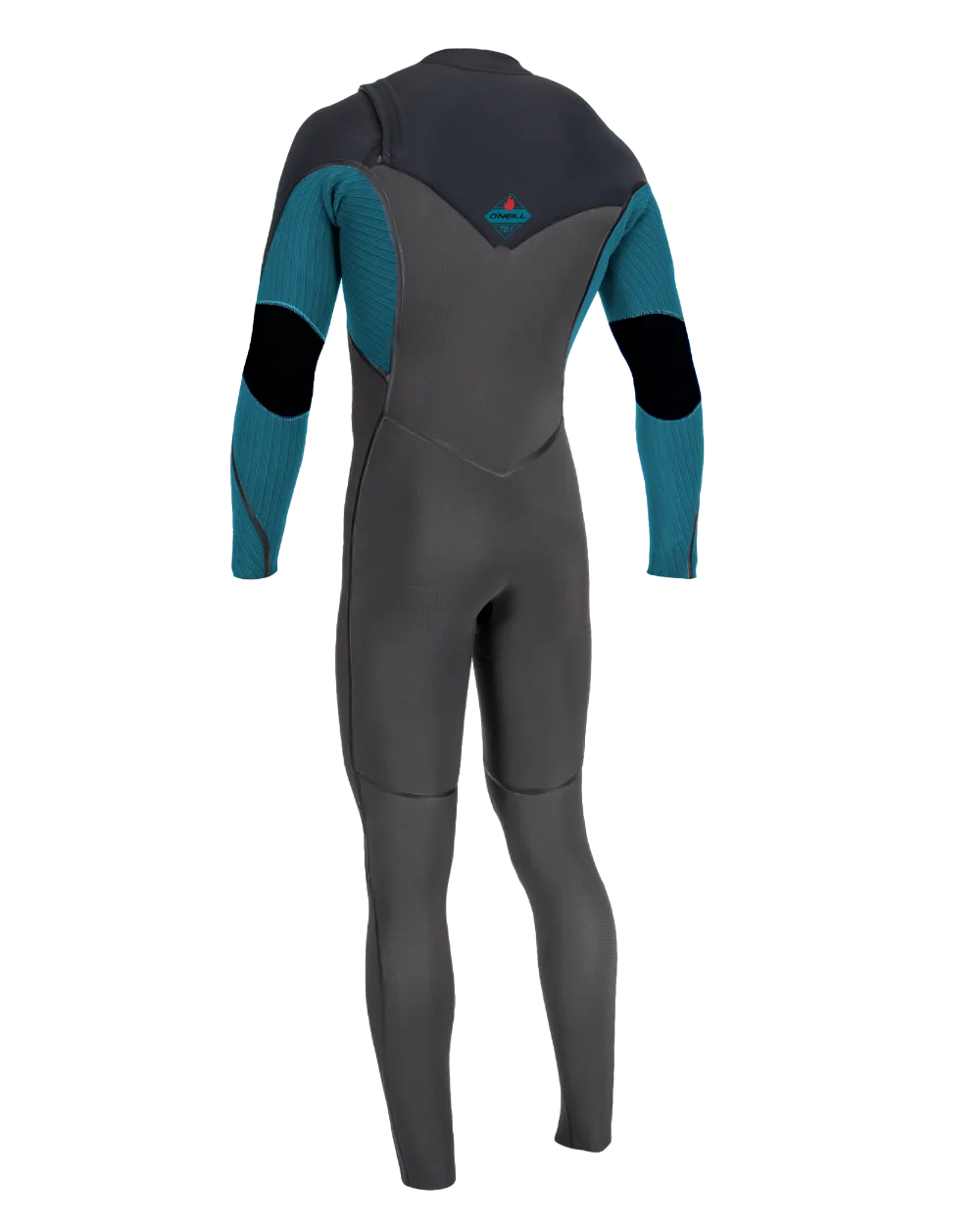 Boys Hyperfreak Fire 4/3mm  Chest Zip Wetsuit in Midnight, Black & Tidepool
