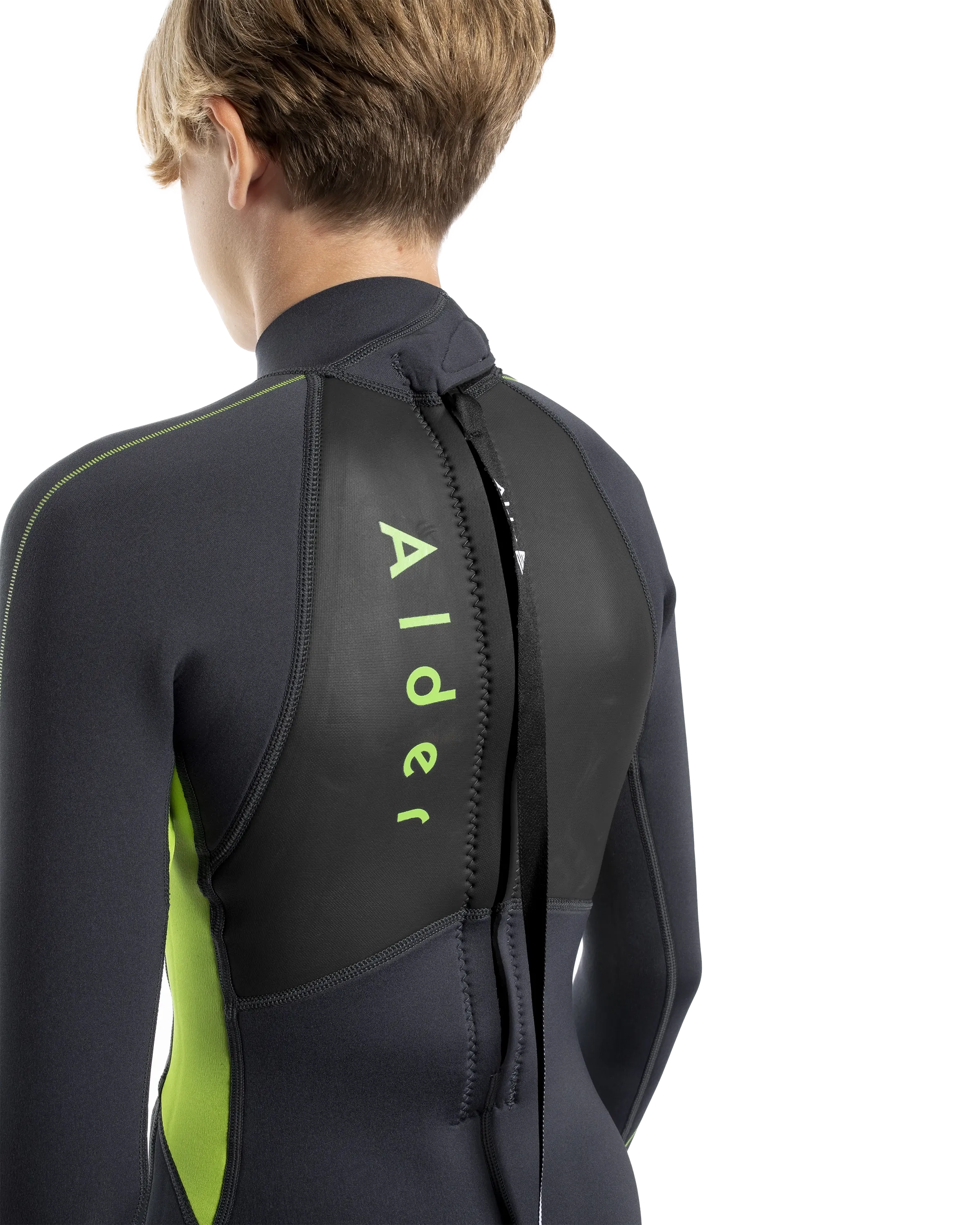 Boys Impact 3/2mm Back Zip Wetsuit in Green