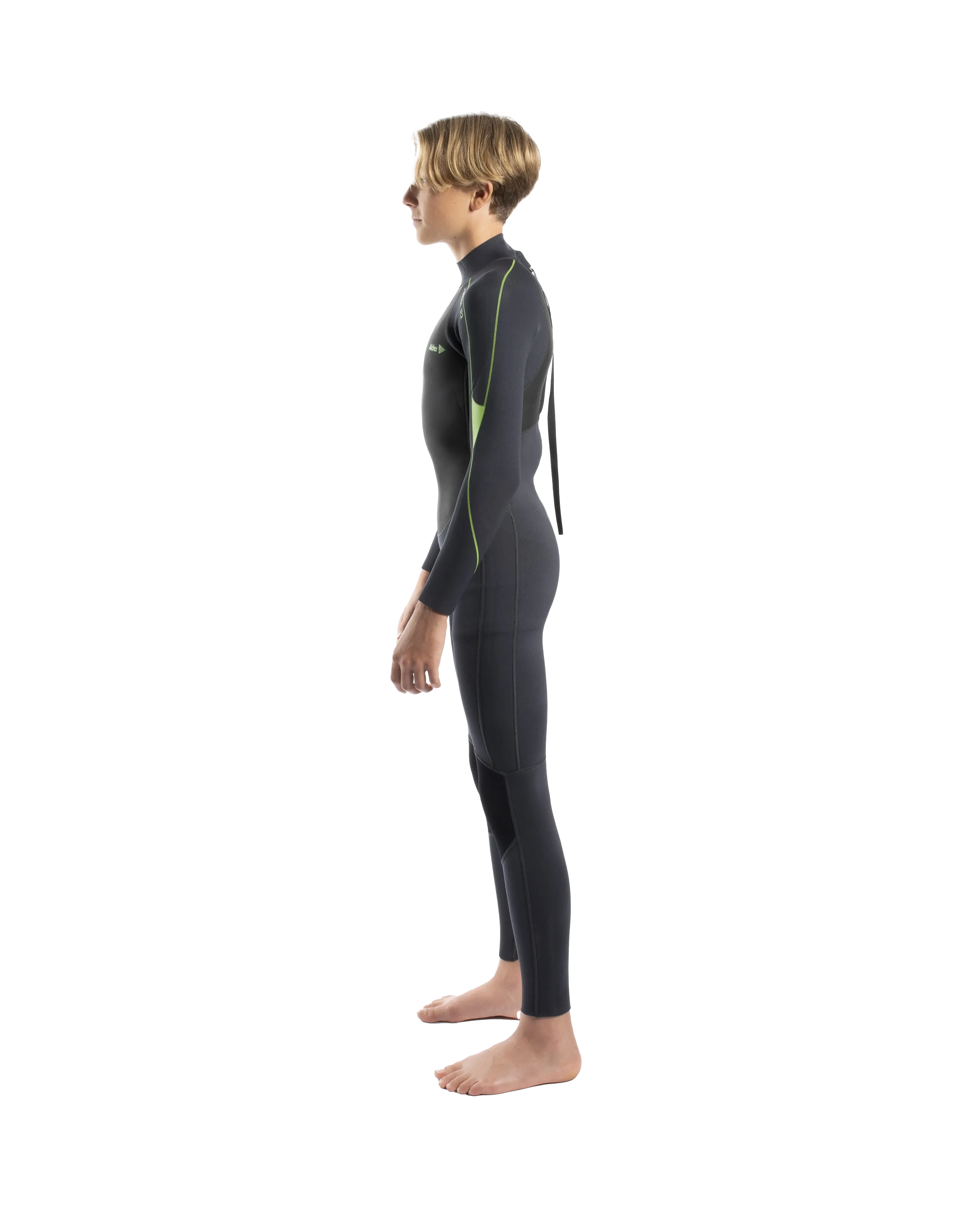 Boys Impact 3/2mm Back Zip Wetsuit in Green