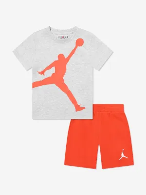 Boys Jumbo Jumpman Short Set in Orange