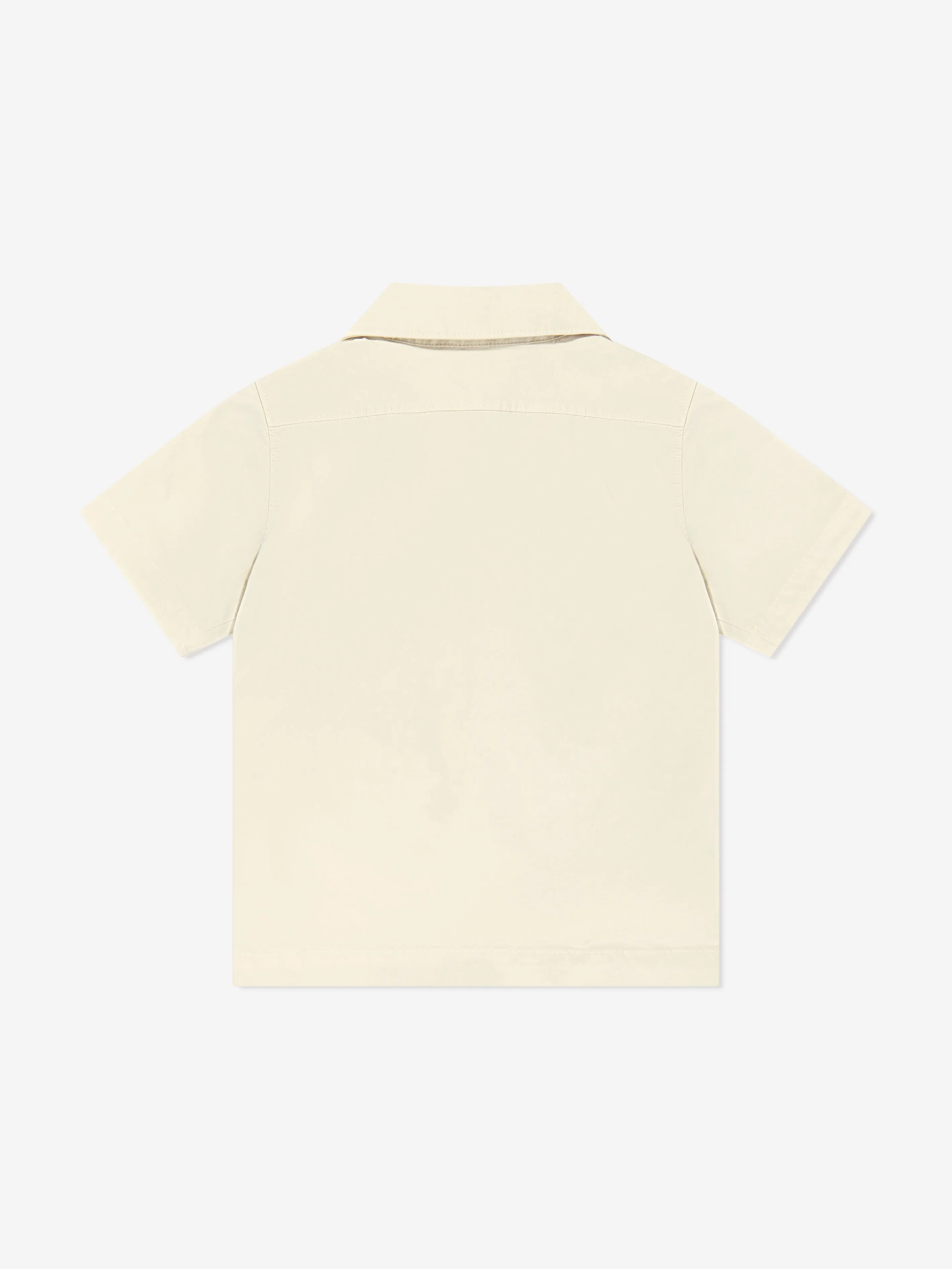 Boys Logo Pocket Shirt in Beige