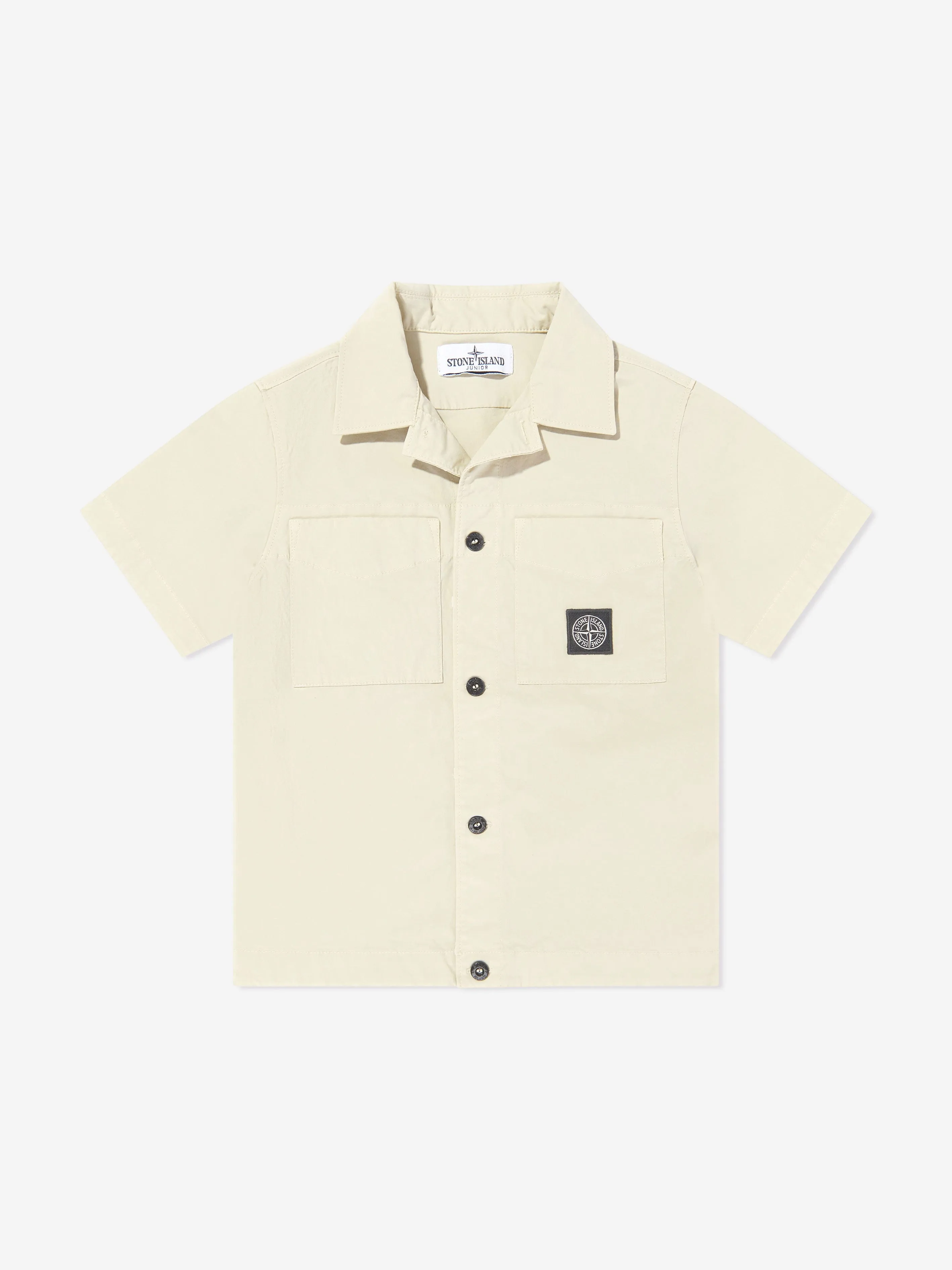 Boys Logo Pocket Shirt in Beige
