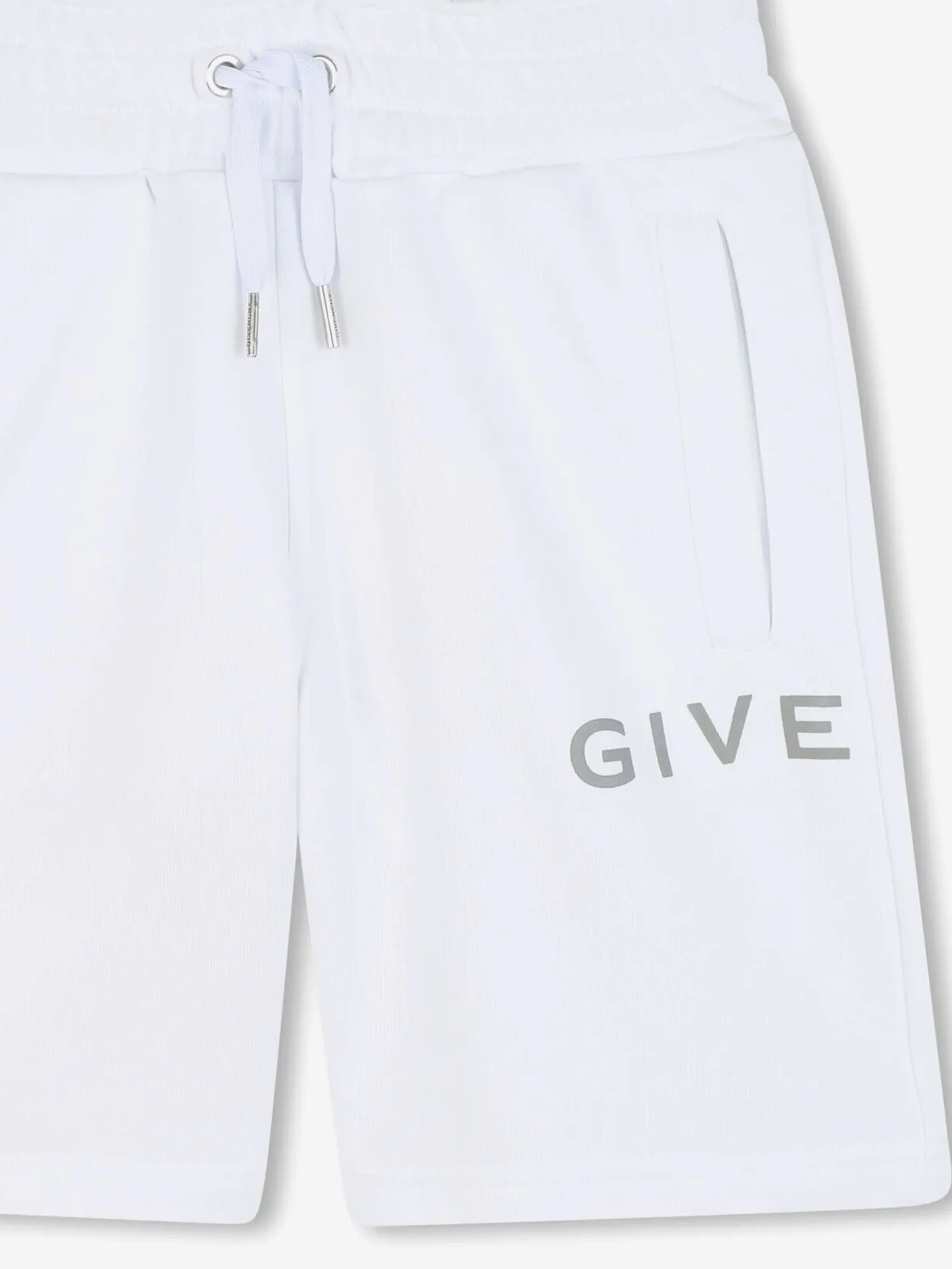 Boys Logo Print Shorts in White