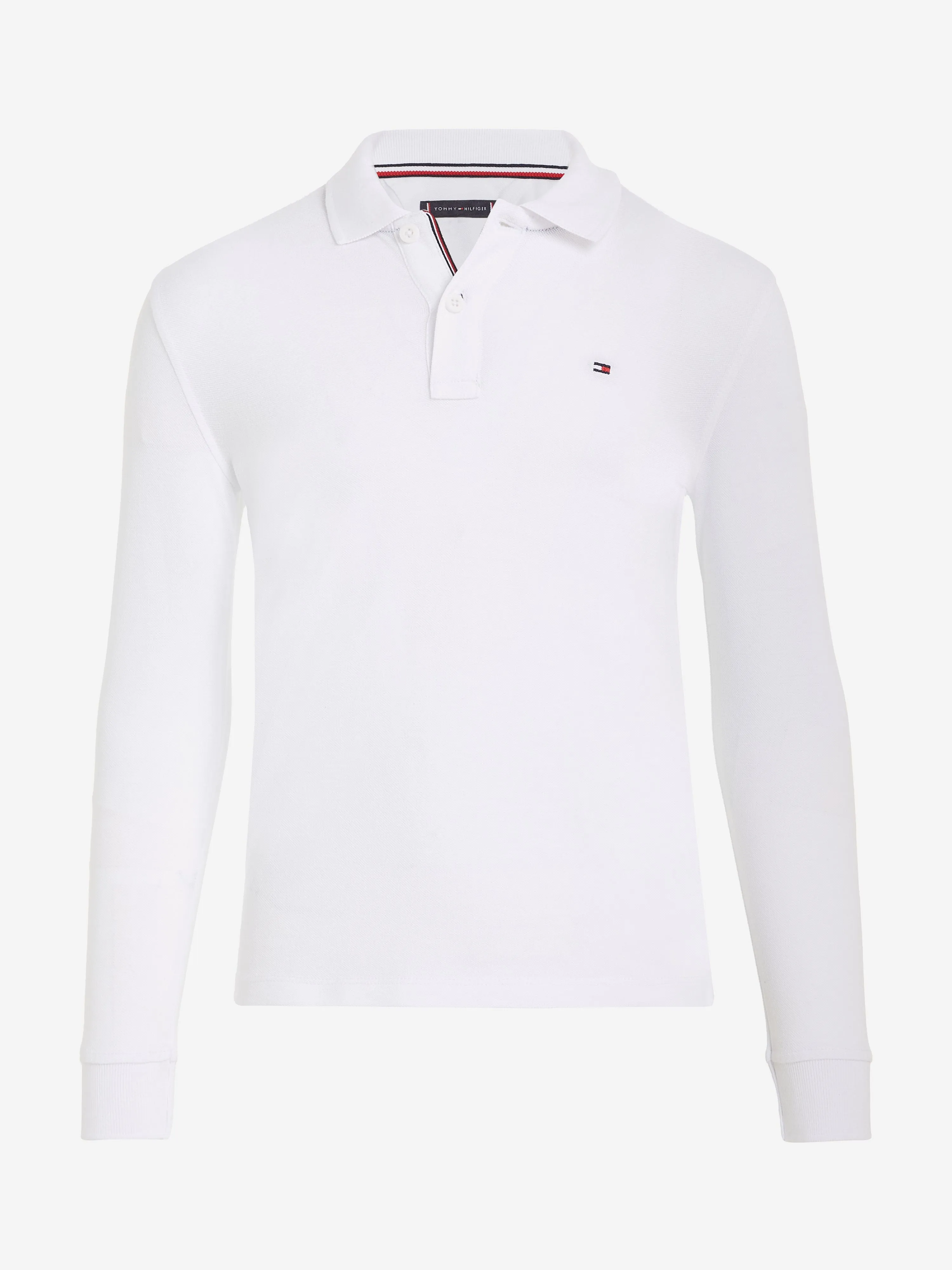 Boys Long Sleeve Polo Shirt in White