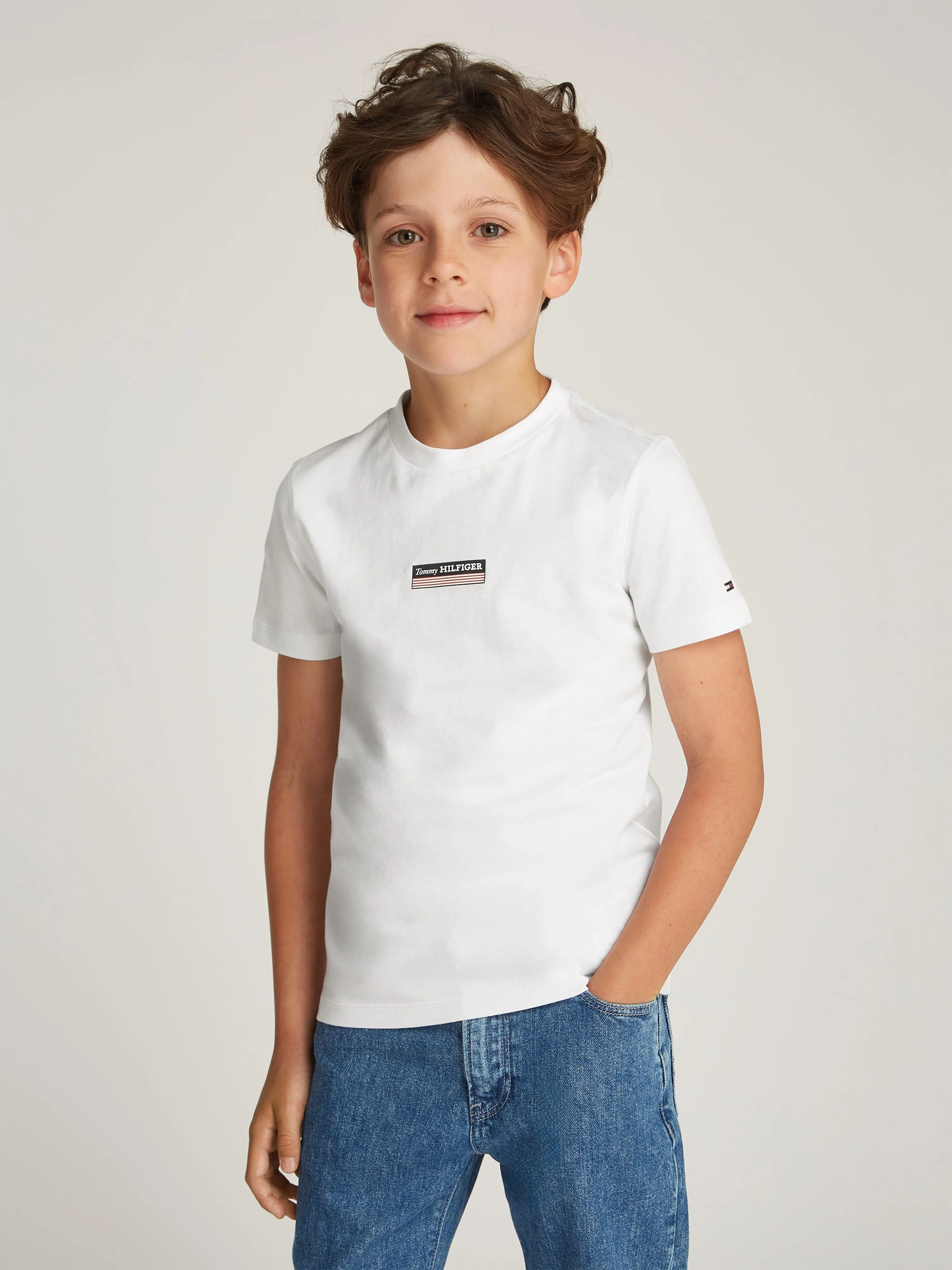 Boys Monotype Striped T-Shirt in White
