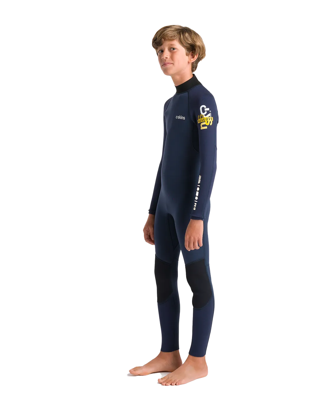 Boys NuWave Element 3/2mm Back Zip Wetsuit in Bluestone, Slate & Multi